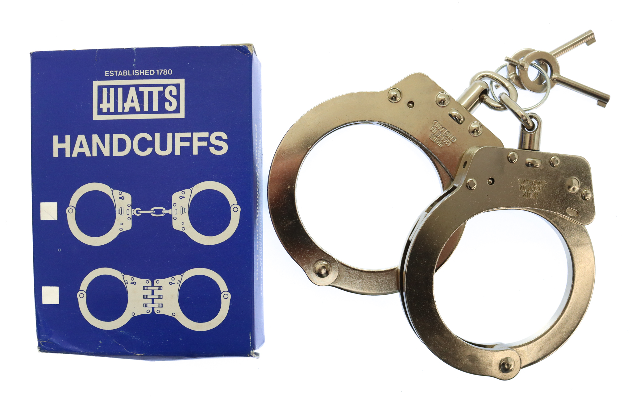 Hiatts Police Handcuffs with Key in Original Box 