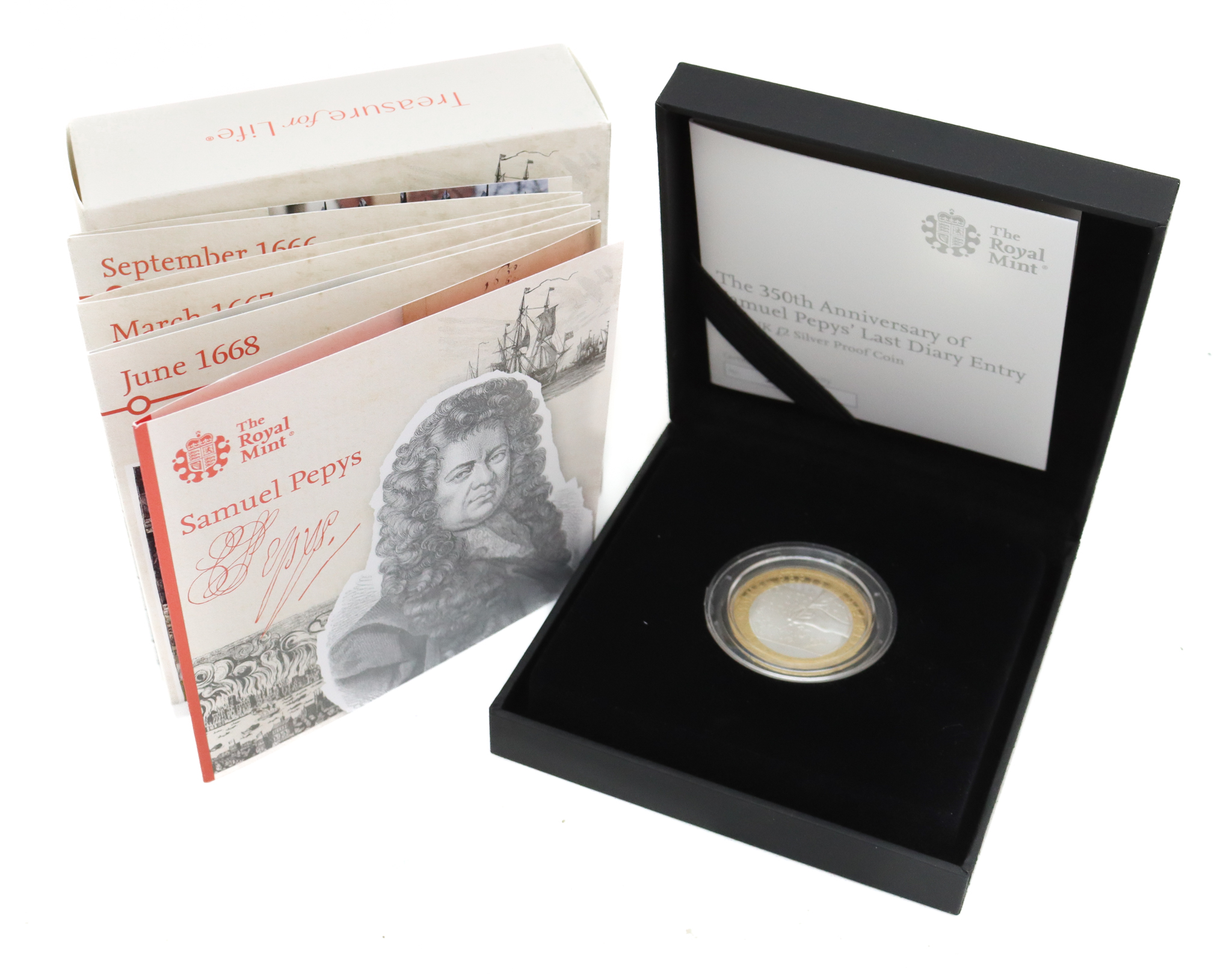 Royal Mint 2019 350th Anniversary of Samuel Pepys' Last Diary Entry £2 Silver Proof Coin 