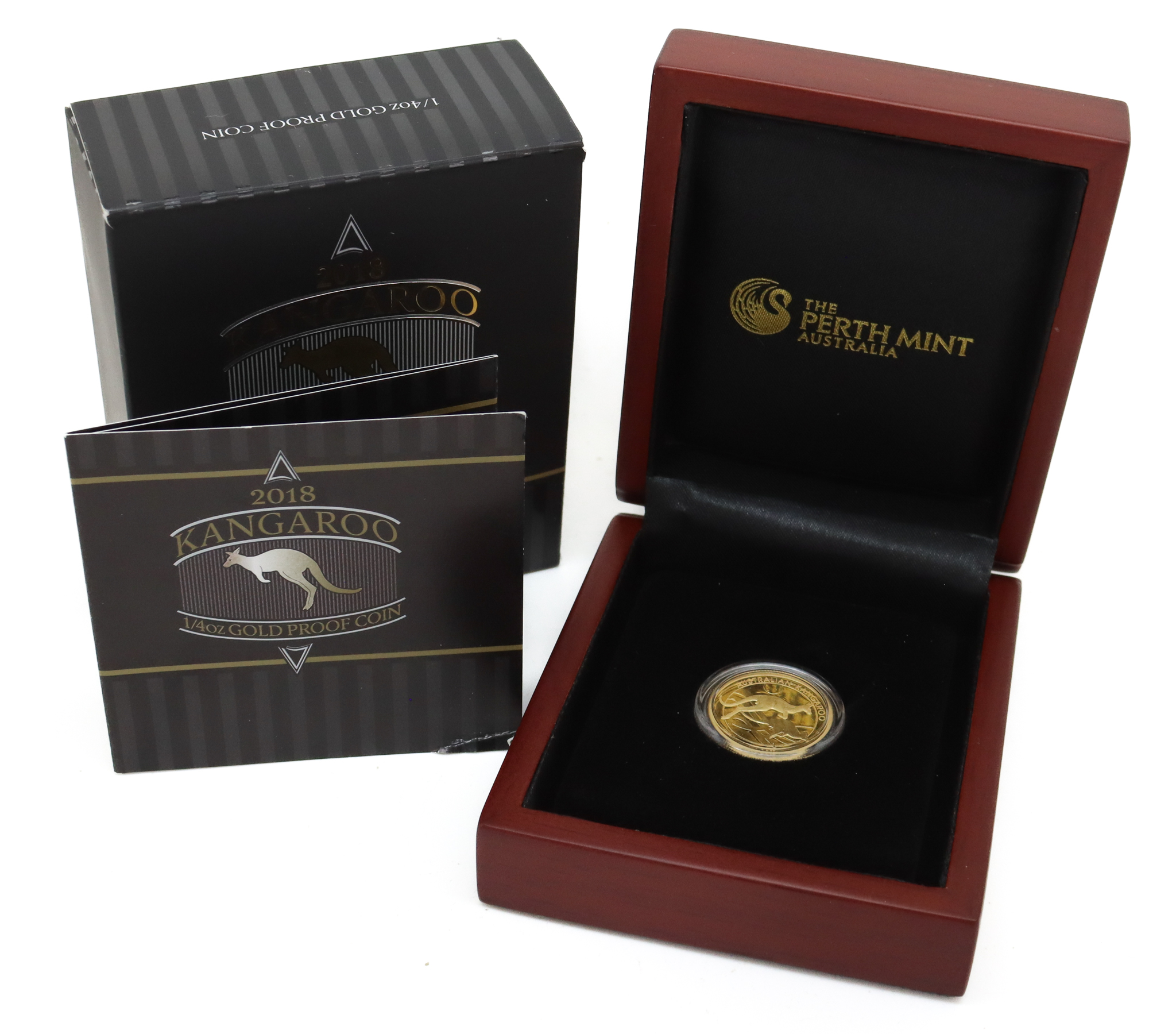 Perth Mint Australia 2018 1/4oz Gold Proof Coin - Kangaroo