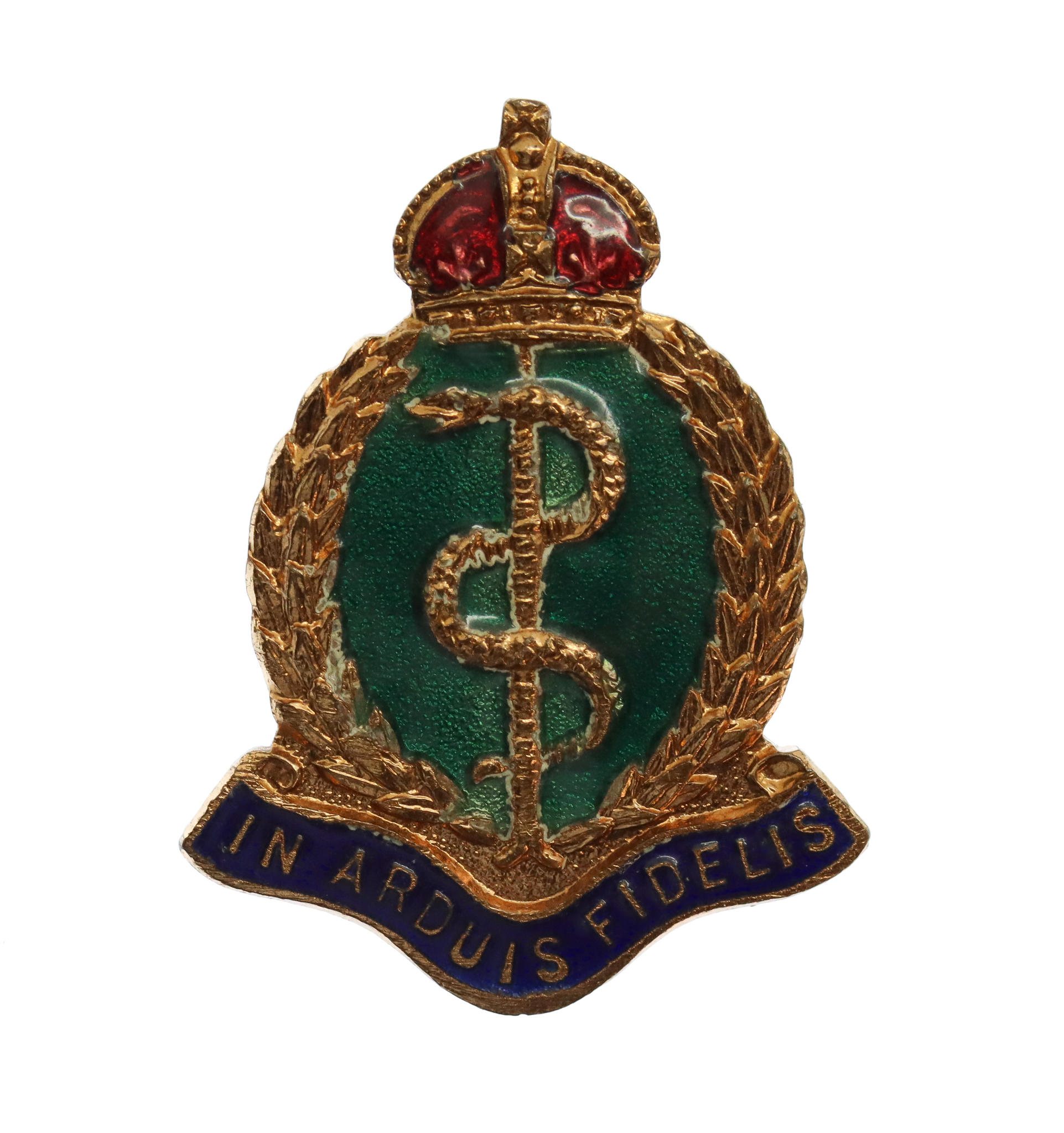 Royal Army Medical Corps (R.A.M.C.) Enamelled Sweetheart Brooch - King's Crown