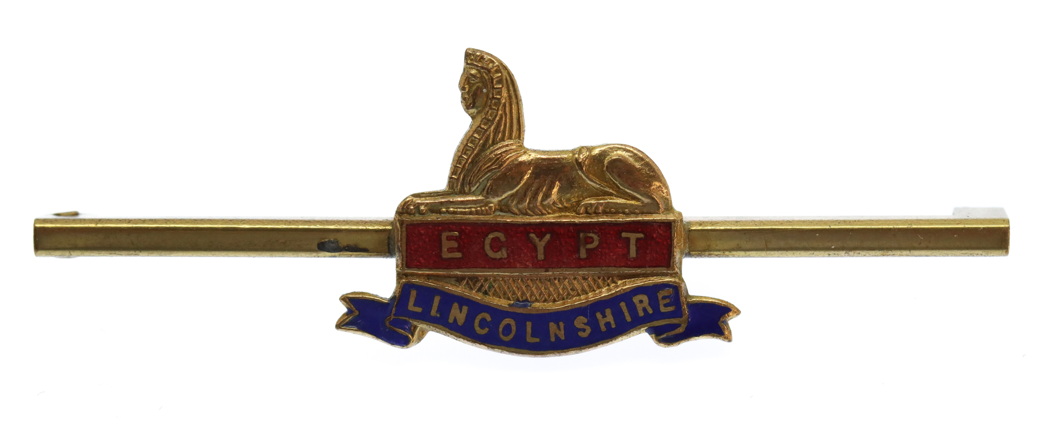 Lincolnshire Regiment Brass & Enamel Sweetheart Brooch/Tie Pin