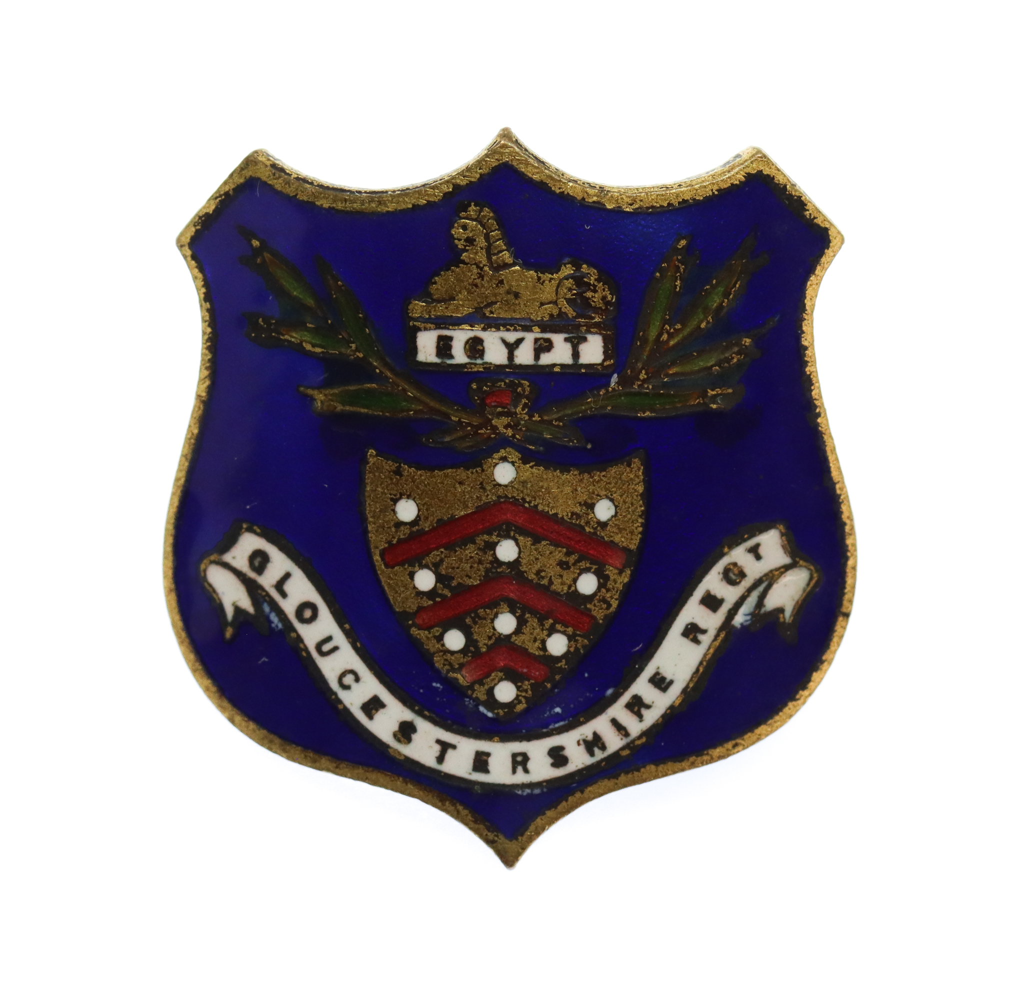 Gloucestershire Regiment Blue Enamelled Shield Sweetheart Brooch