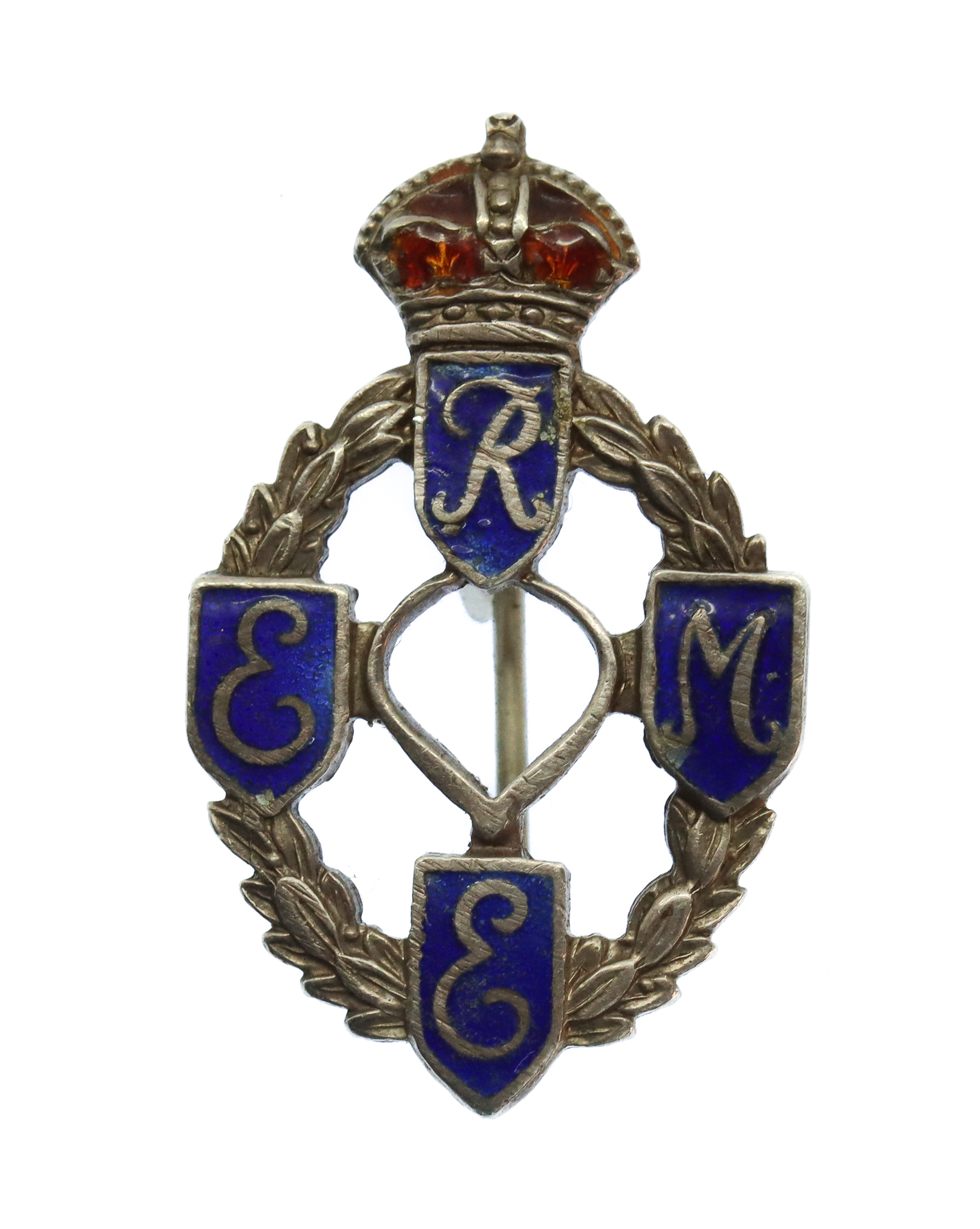 Royal Electrical & Mechanical Engineers Sterling Silver & Enamel Sweetheart Brooch