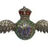 Royal Air Force (R.A.F.) Sterling Silver & Enamel Sweetheart Brooch - King's Crown