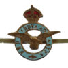 Royal Air Force (R.A.F.) Brass & Enamel Sweetheart Brooch - King's Crown