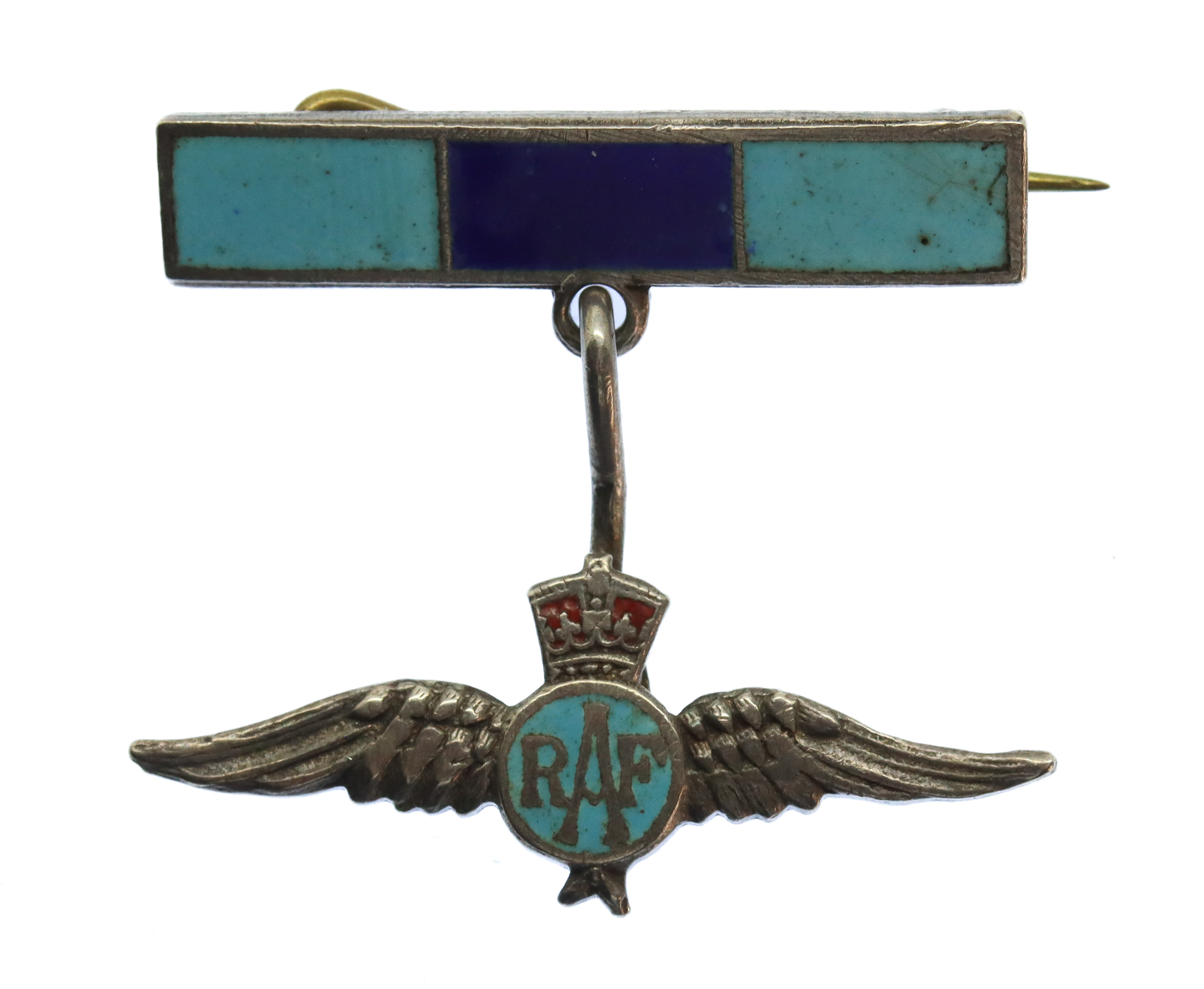 Royal Air Force (R.A.F.) Silver & Enamel Pendant Sweetheart Brooch