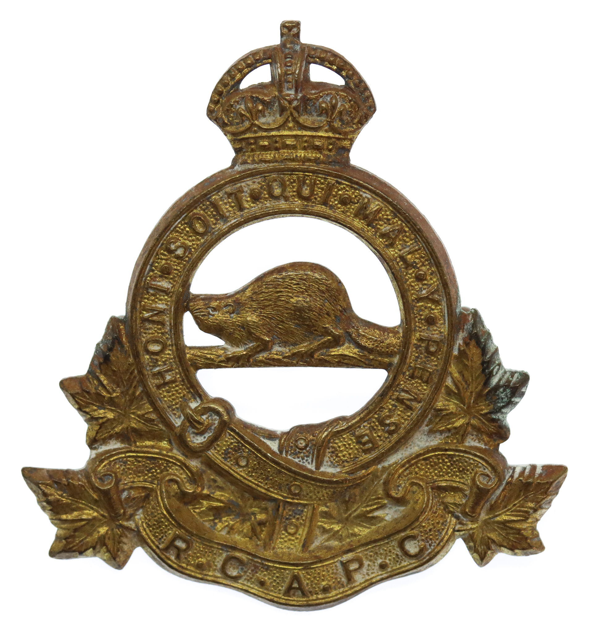 Royal Canadian Army Pay Corps (R.C.A.P.C.) Cap Badge - King's Crown