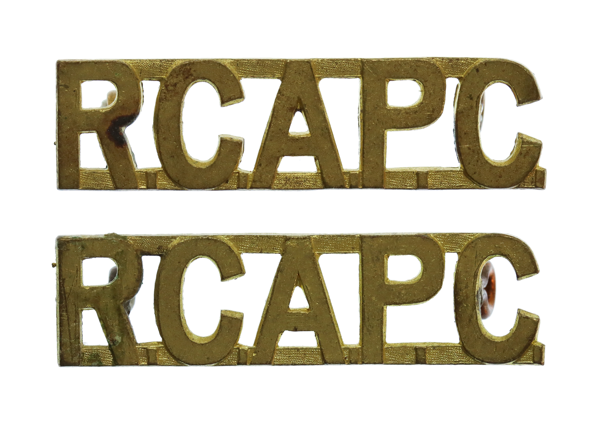 Pair of Royal Canadian Army Pay Corps (R.C.A.P.C.) Shoulder Titles