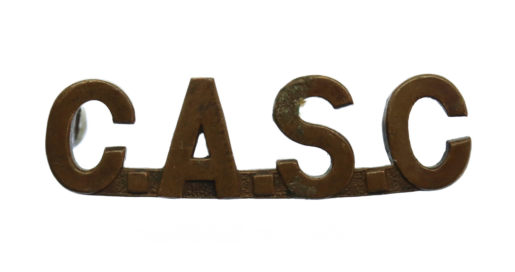 WW1 Canadian Army Service Corps (C.A.S.C.) Shoulder Title (P.W. Ellis & Co. Ltd. 1915)