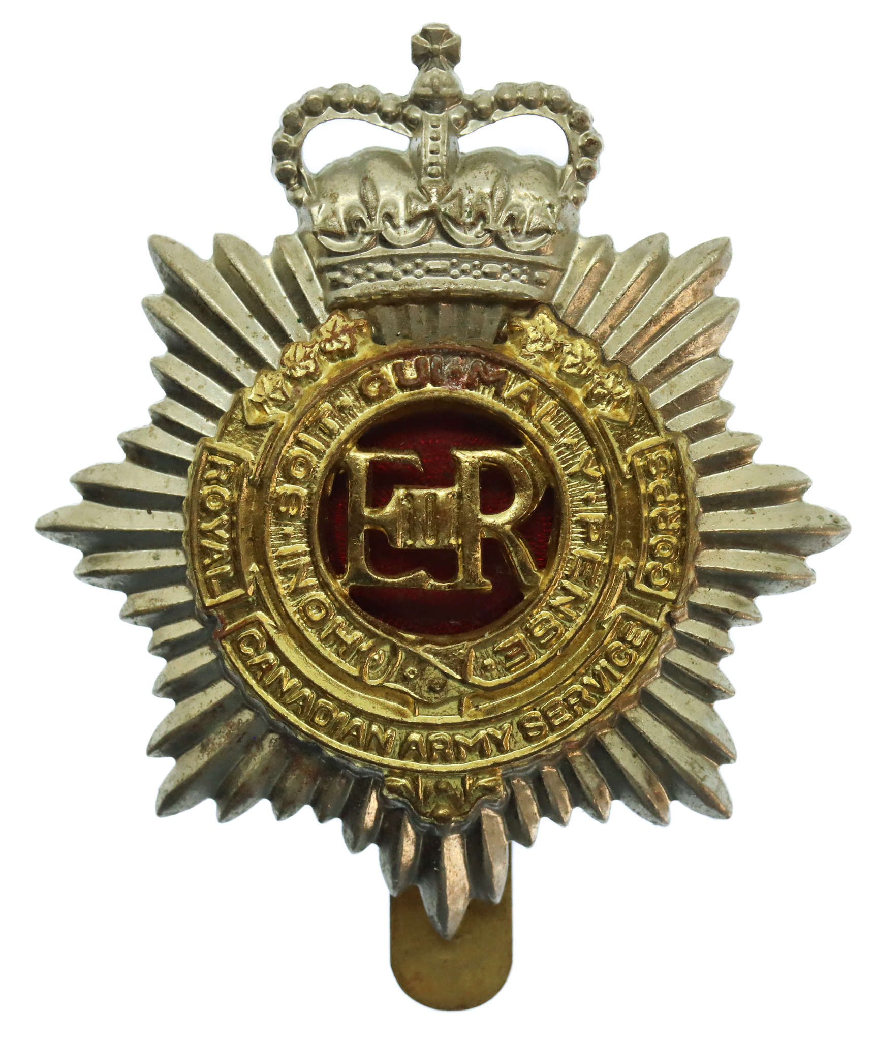 Royal Canadian Army Service Corps Cap Badge - Queen's Crown