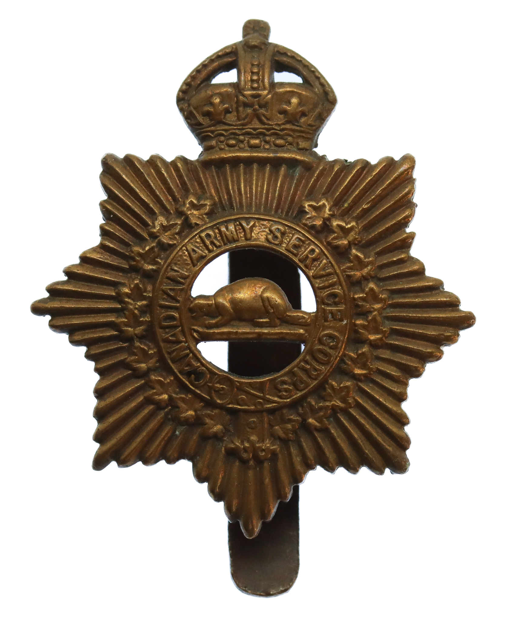 Canadian Army Service Corps Cap Badge - King's Crown