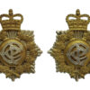 Pair of Canadian Postal Corps Bi-Metal Collar Badges - Queen's Crown