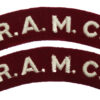 Pair of Royal Army Medical Corps (R.A.M.C.) Cloth Shoulder Titles