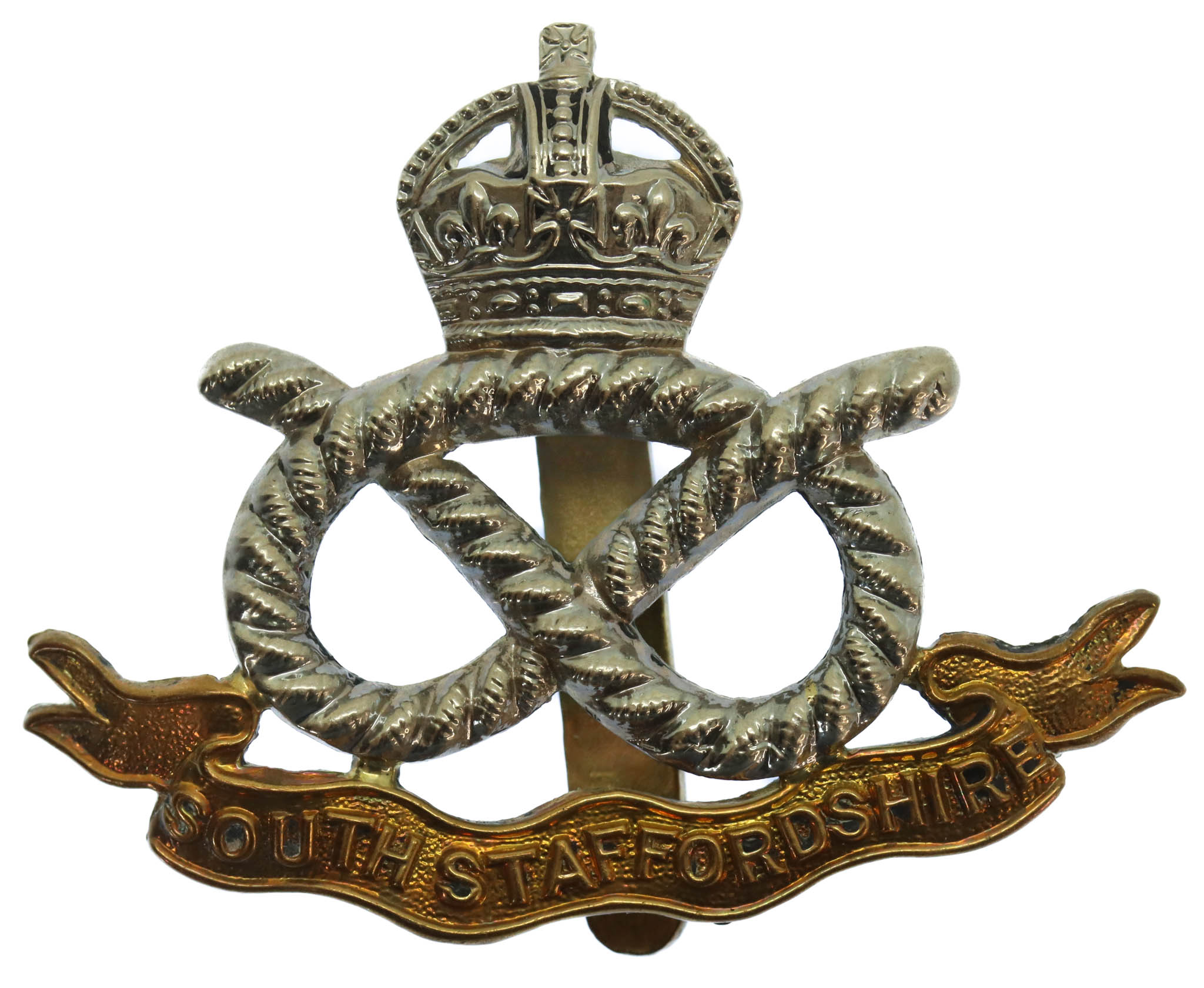 South Staffordshire Regiment Cap Badge - King's Crown