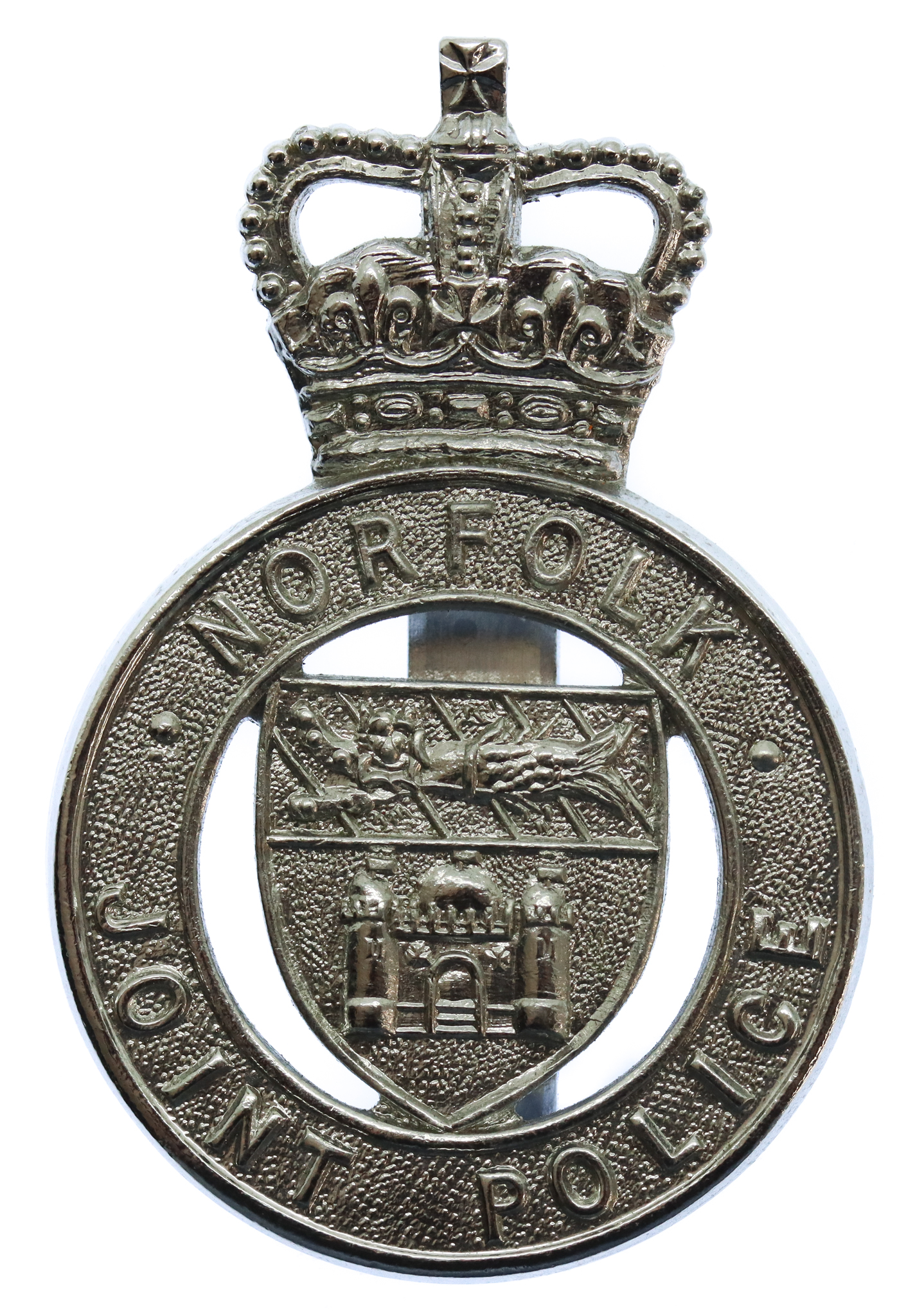 Norfolk Joint Police Cap Badge - Queen's Crown