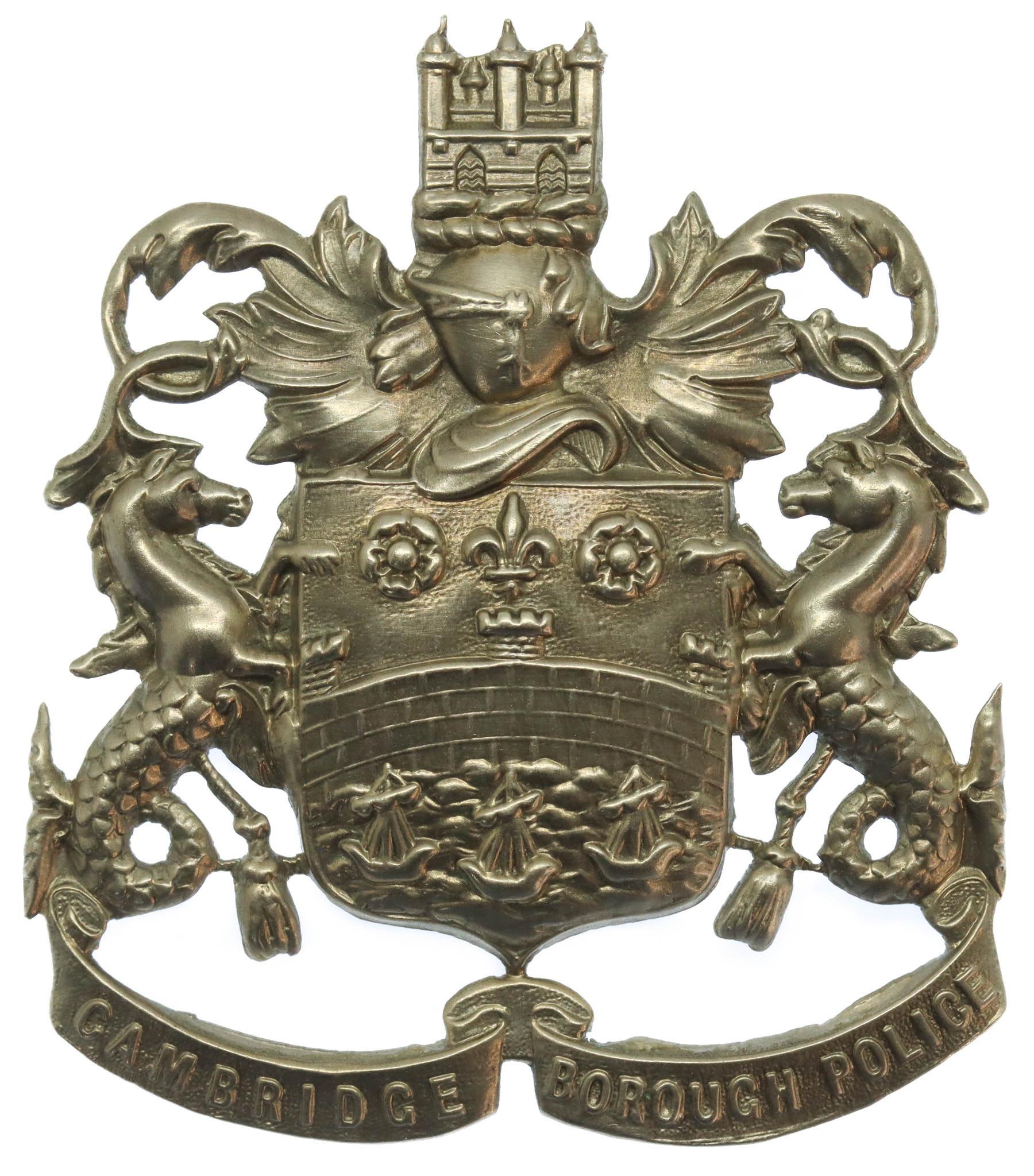 Cambridge Borough Police Coat of Arms Helmet Plate