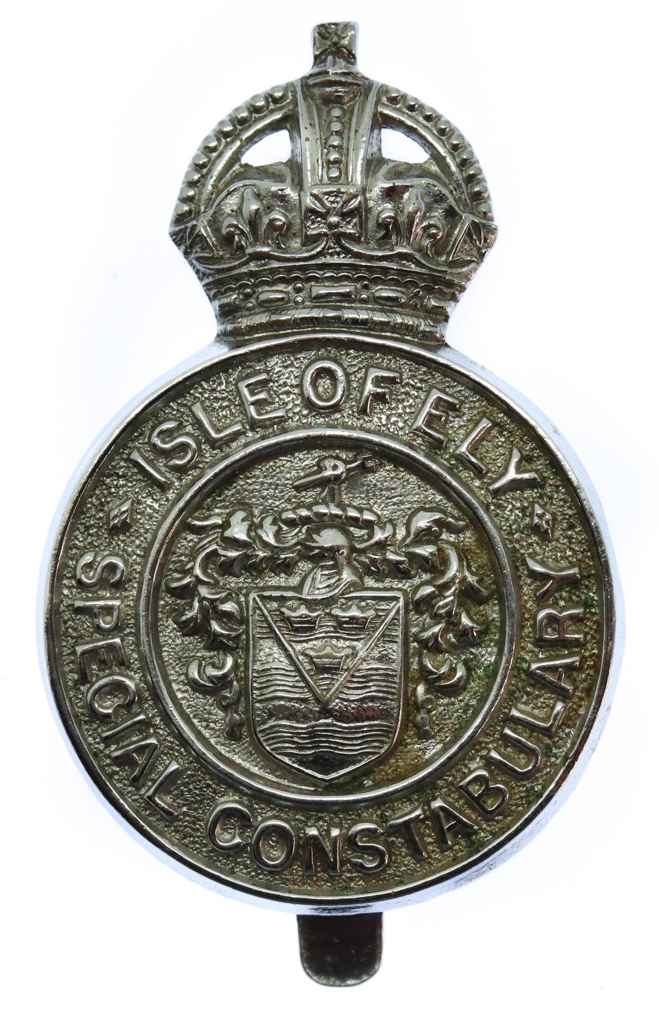Isle of Ely Special Constabulary Cap Badge - King's Crown