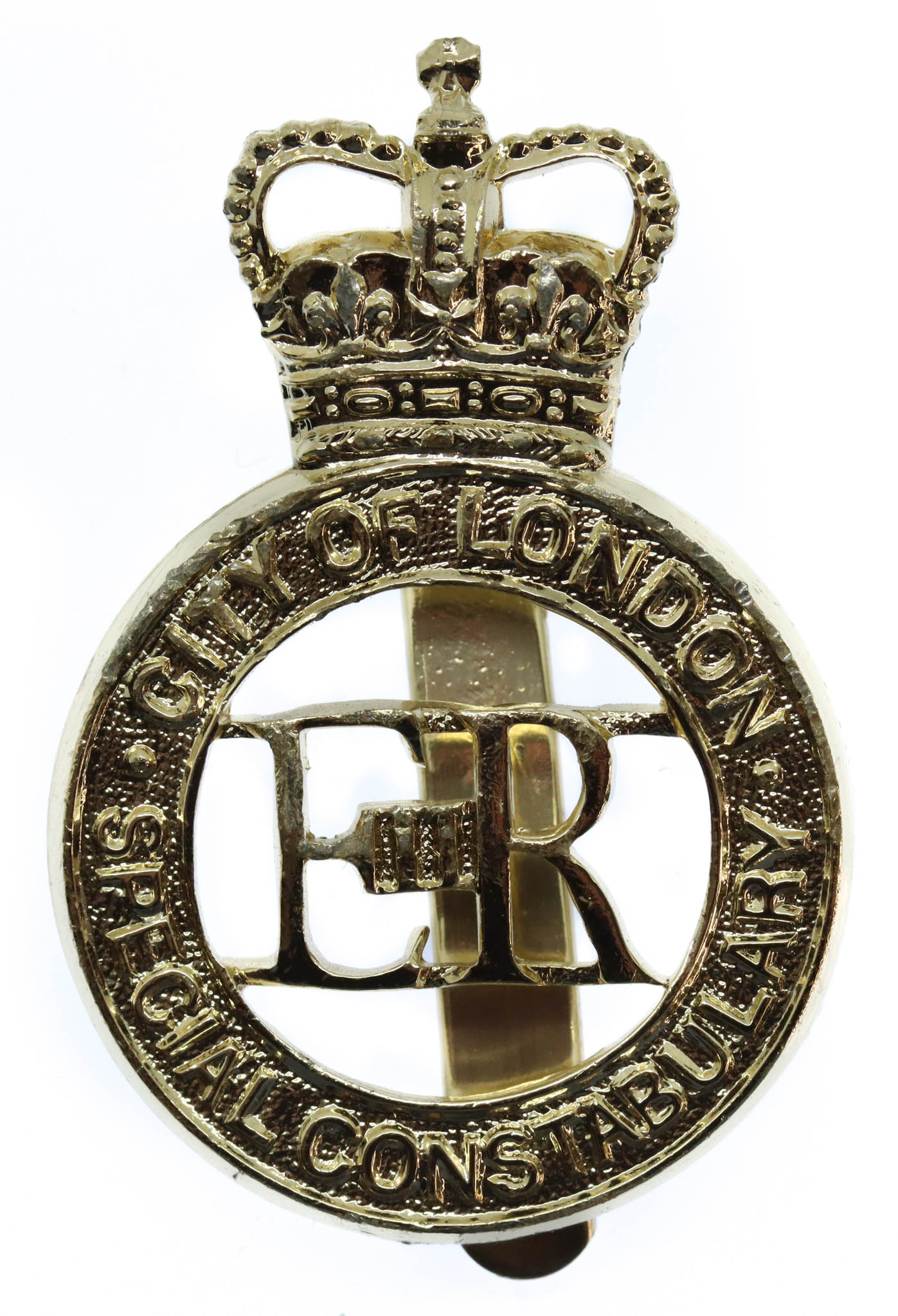 City of London Police Special Constabulary Anodised (Staybrite) Cap Badge - Queen's Crown