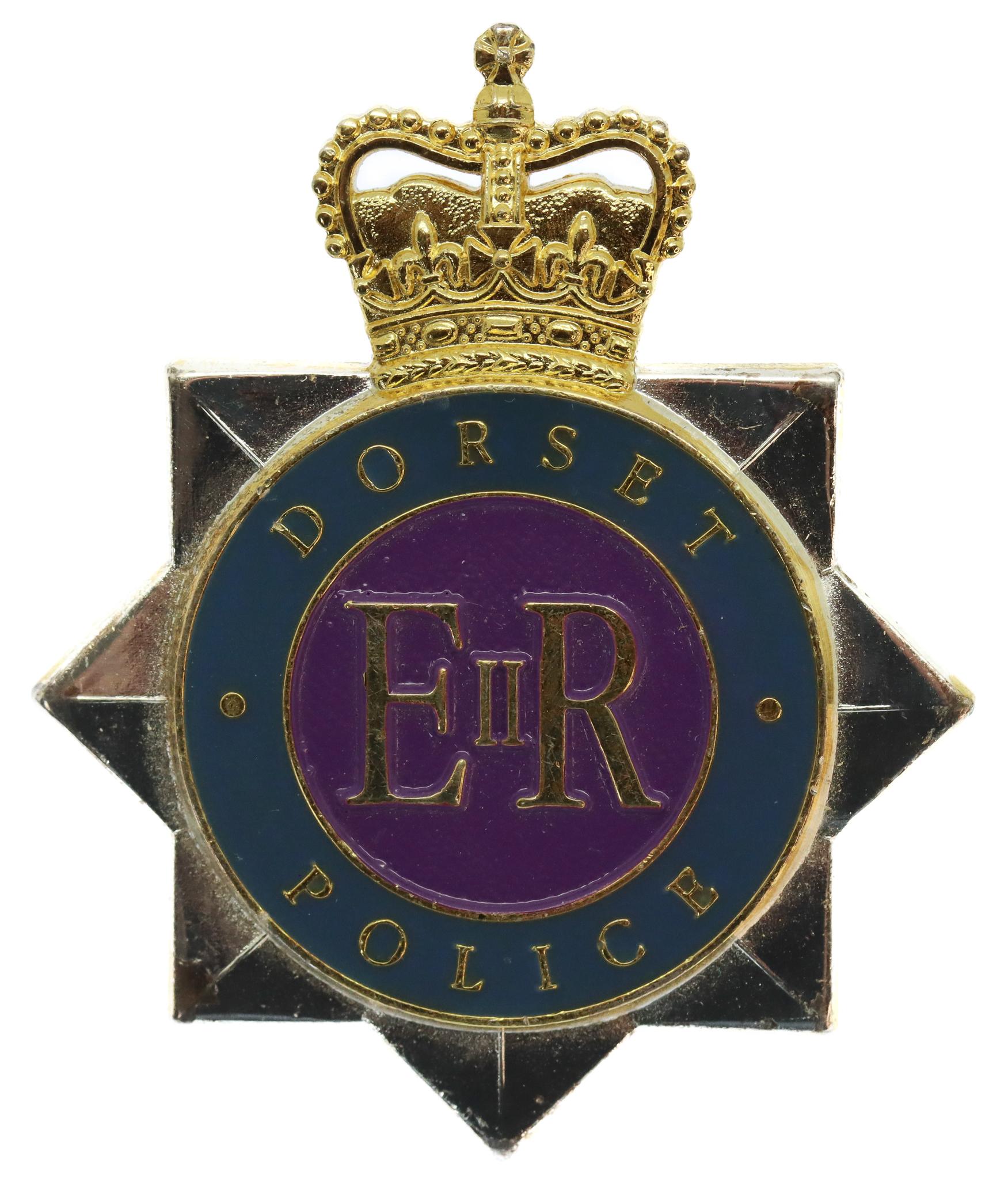 Dorset Police Enamelled Star Cap Badge - Queen's Crown