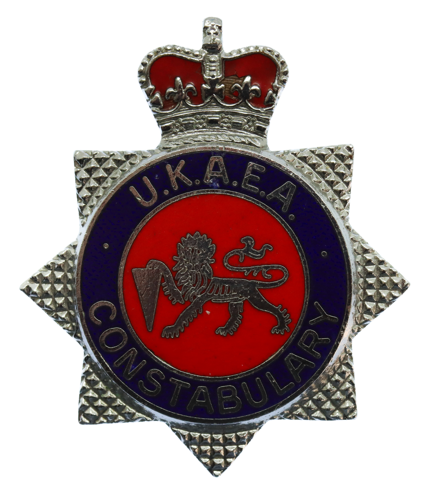 United Kingdom Atomic Energy Authority (U.K.A.E.A.) Constabulary Enamelled Cap Badge - Queen's Crown