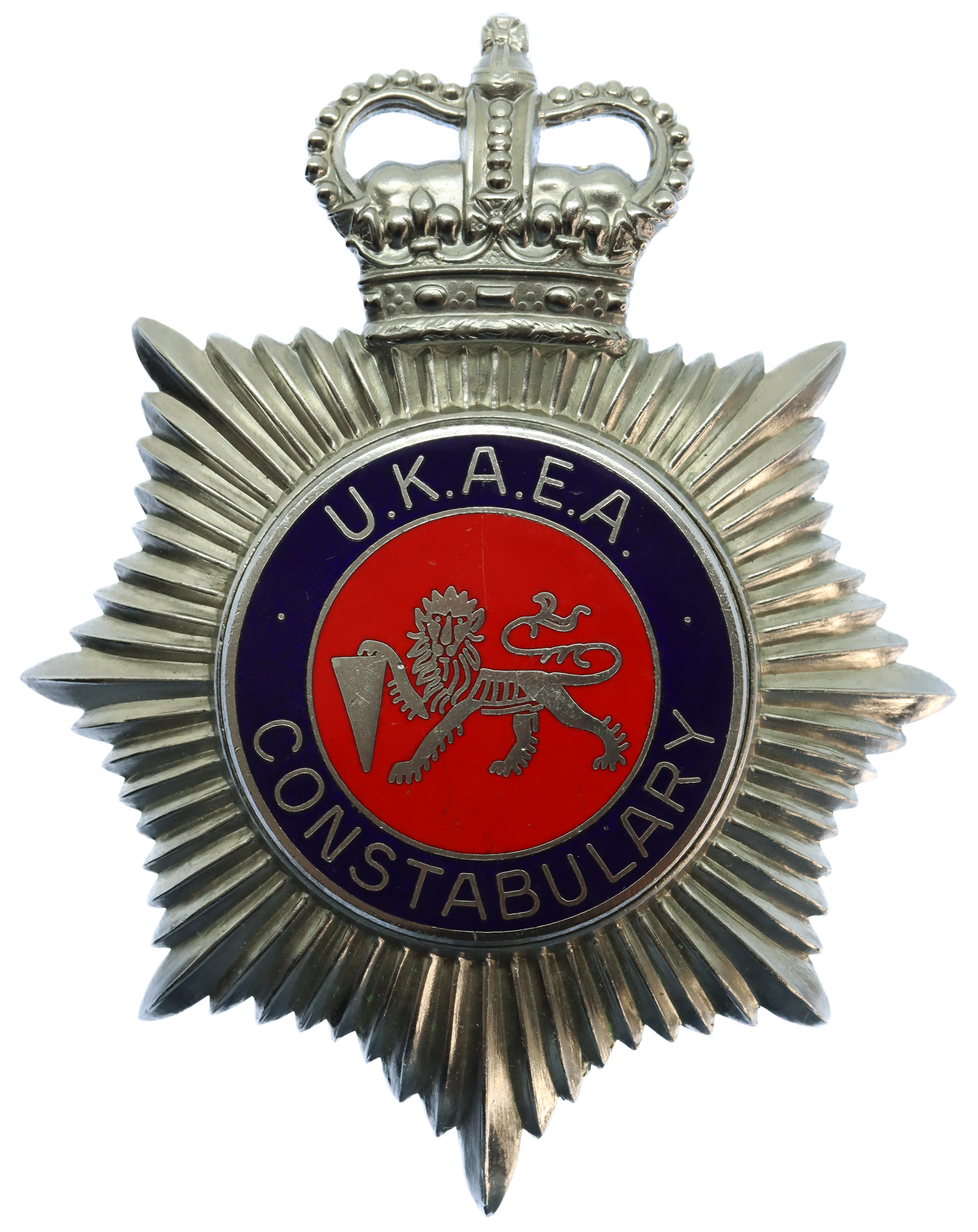 United Kingdom Atomic Energy Authority (U.K.A.E.A.) Constabulary Enamelled Helmet Plate - Queen's Crown