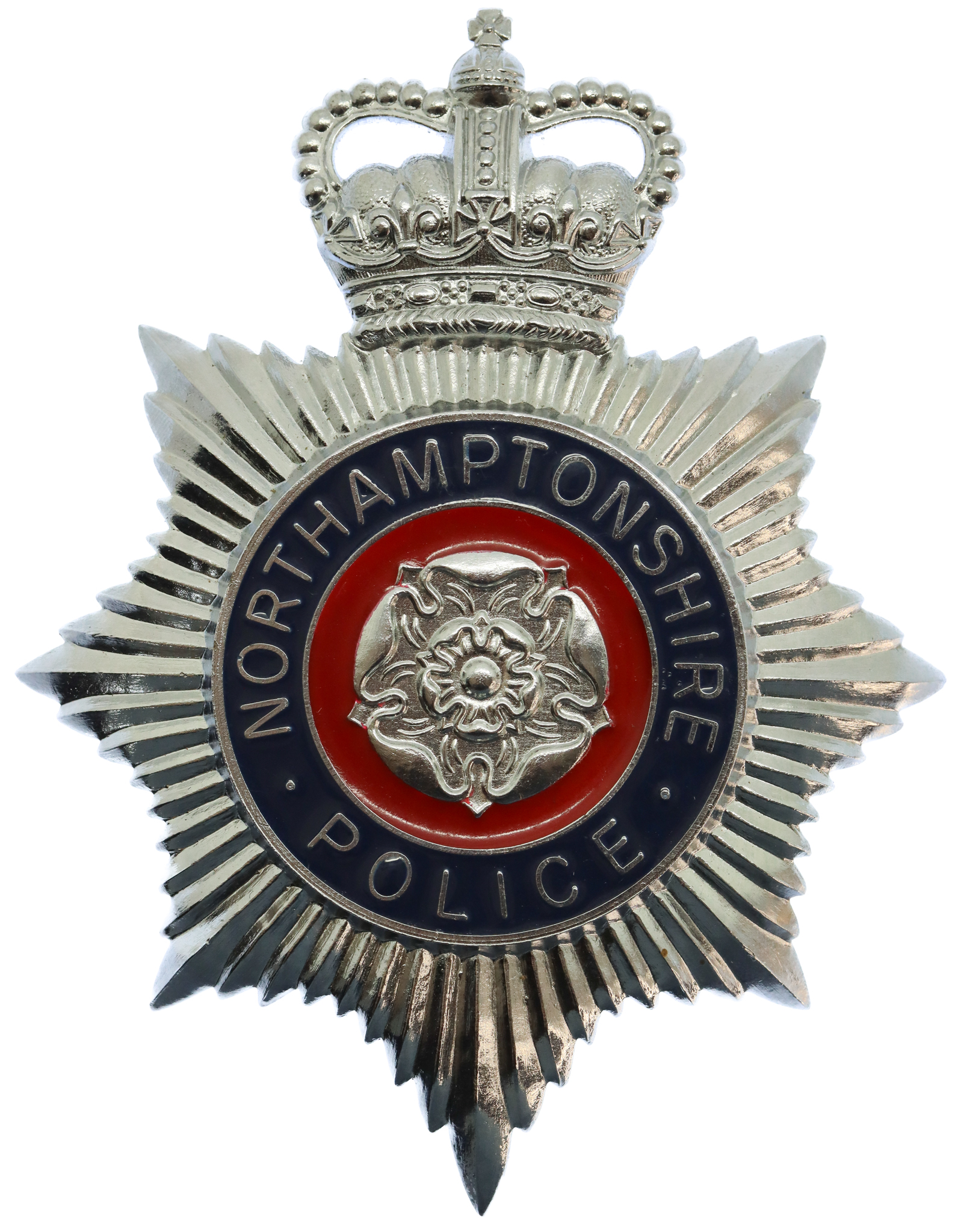 Northamptonshire Police Enamelled Helmet Plate - Queen's Crown