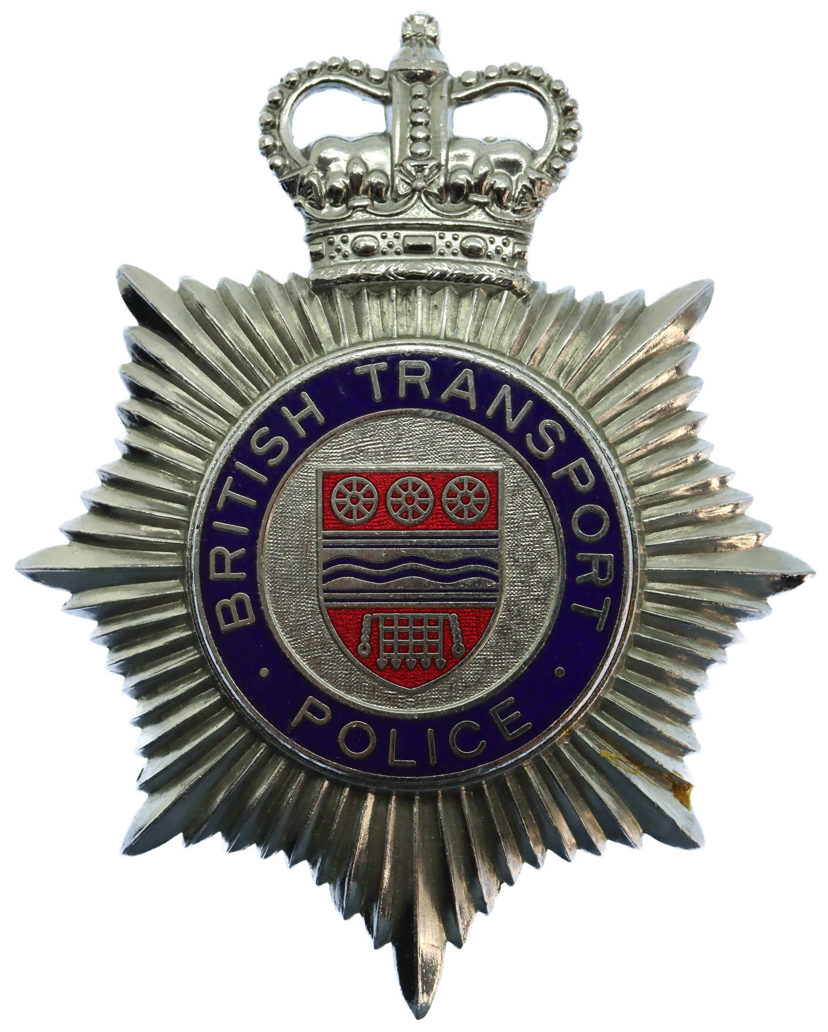 British Transport Police (B.T.P.) Enamelled Helmet Plate - Queen's Crown