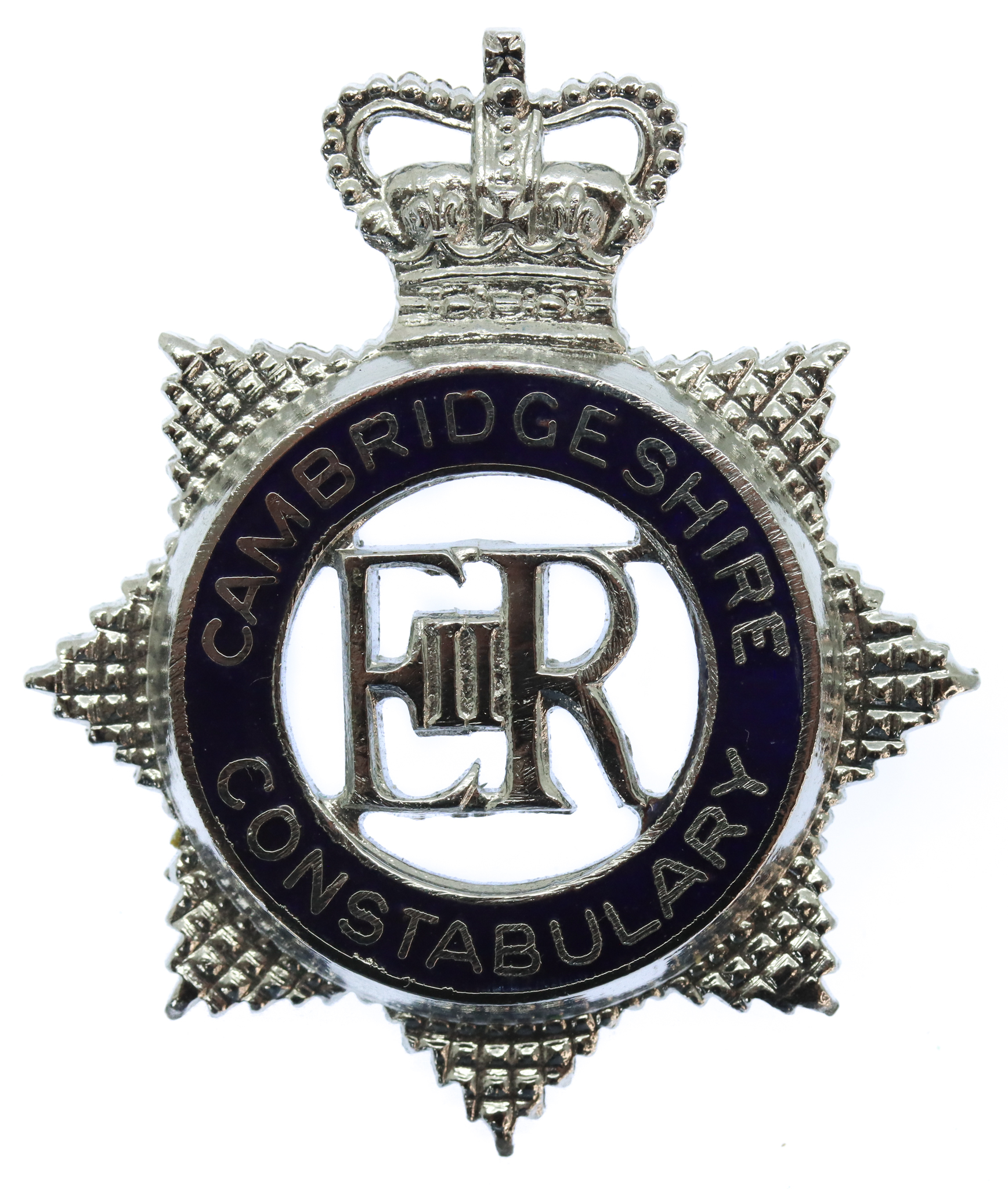 Cambridgeshire Constabulary Senior Officer's Enamelled Cap Badge - Queen's Crown