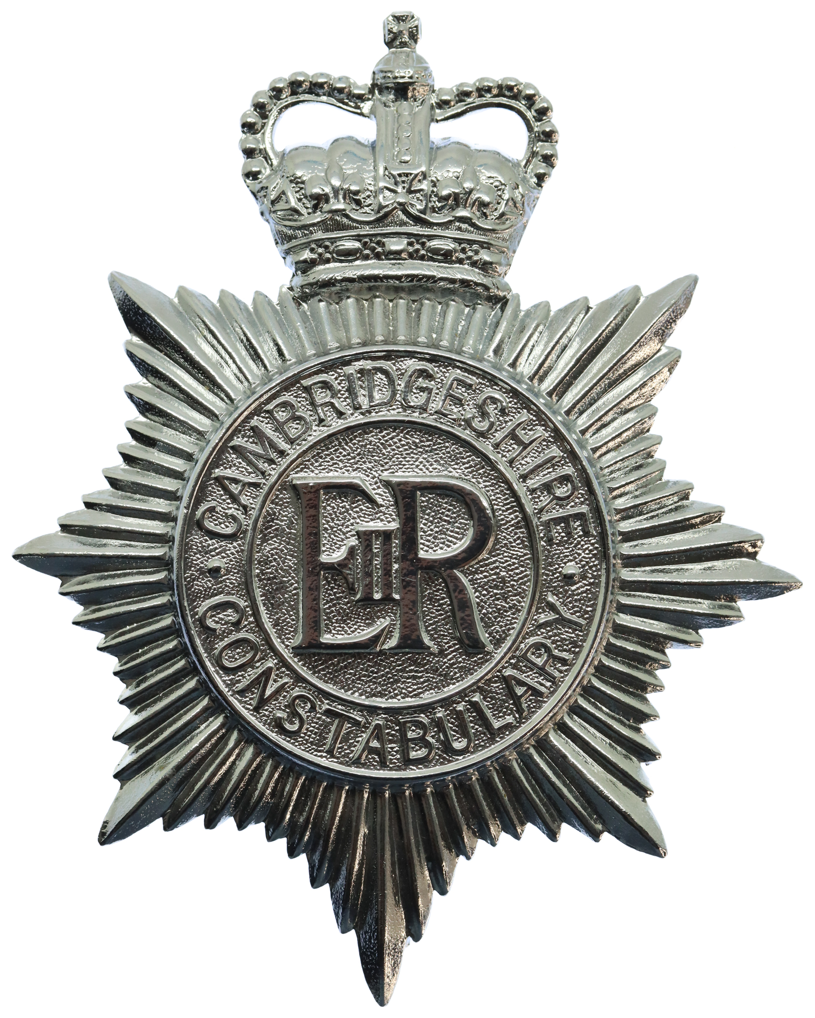 Cambridgeshire Constabulary Helmet Plate - Queen's Crown