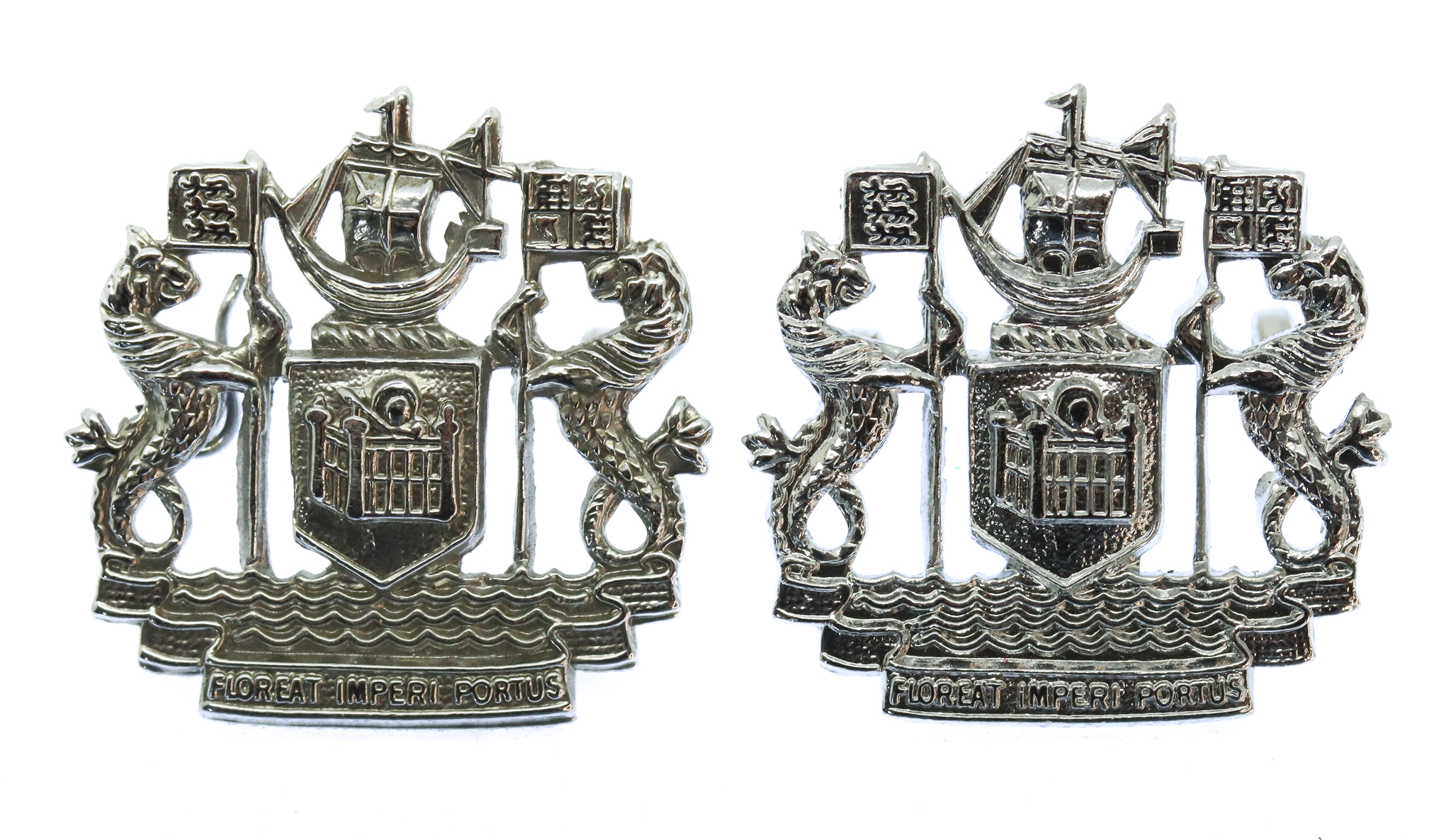 Pair of Port of London Authority Police Collar Badges