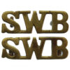 Pair of South Wales Borderers (S.W.B.) Shoulder Titles