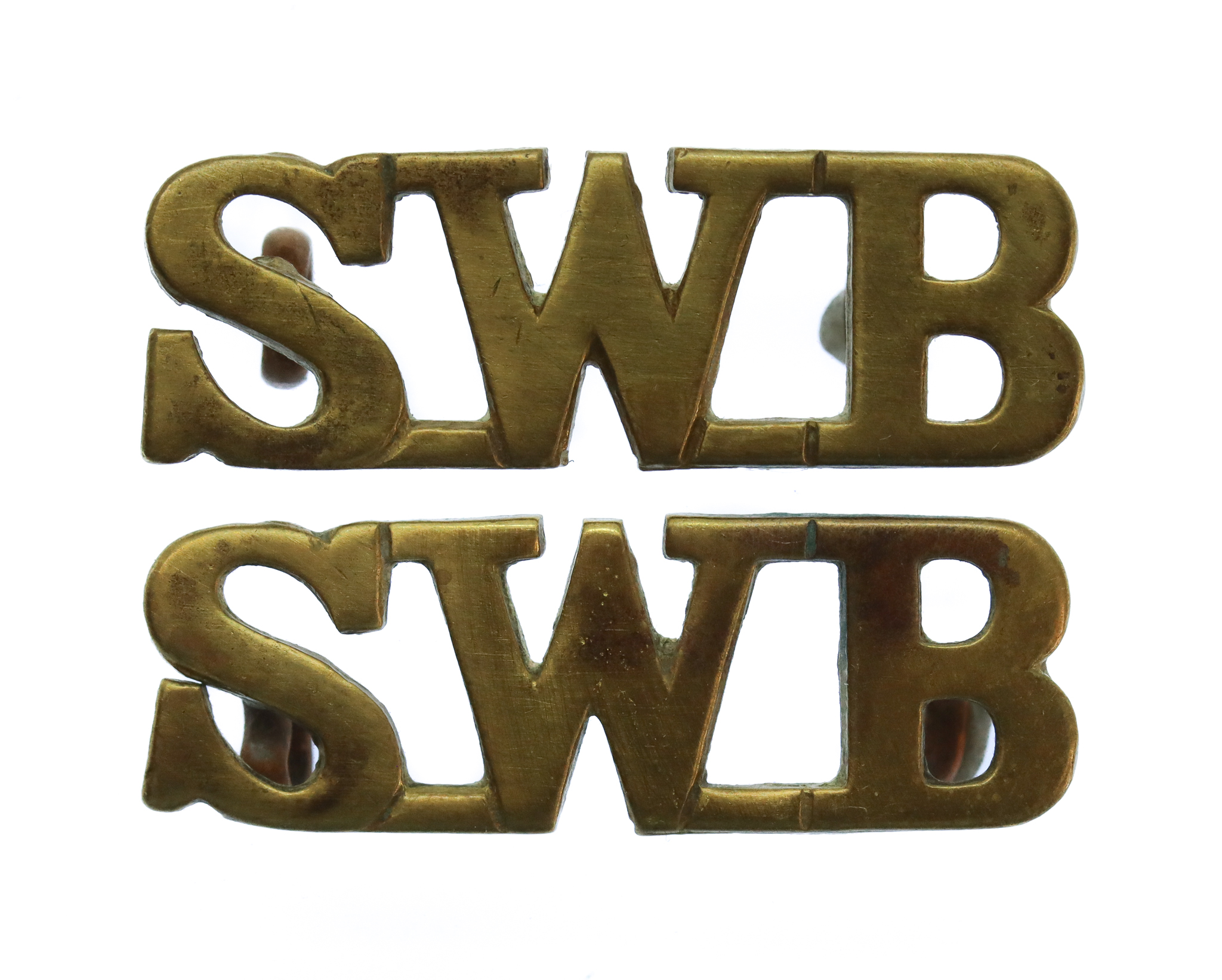 Pair of South Wales Borderers (S.W.B.) Shoulder Titles