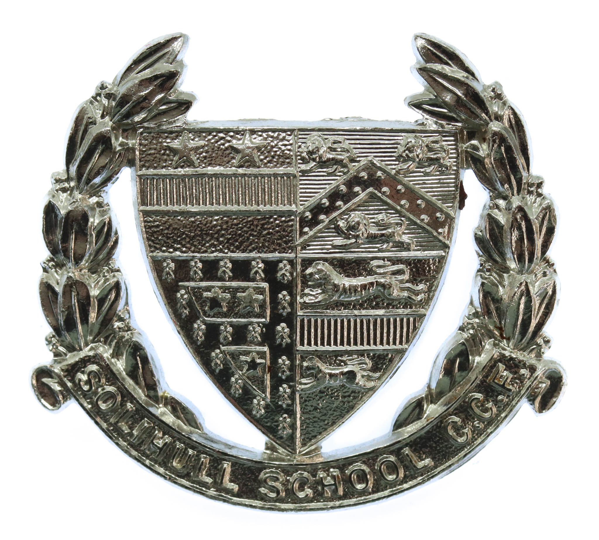 Solihull School C.C.F. Anodised (Staybrite) Cap Badge