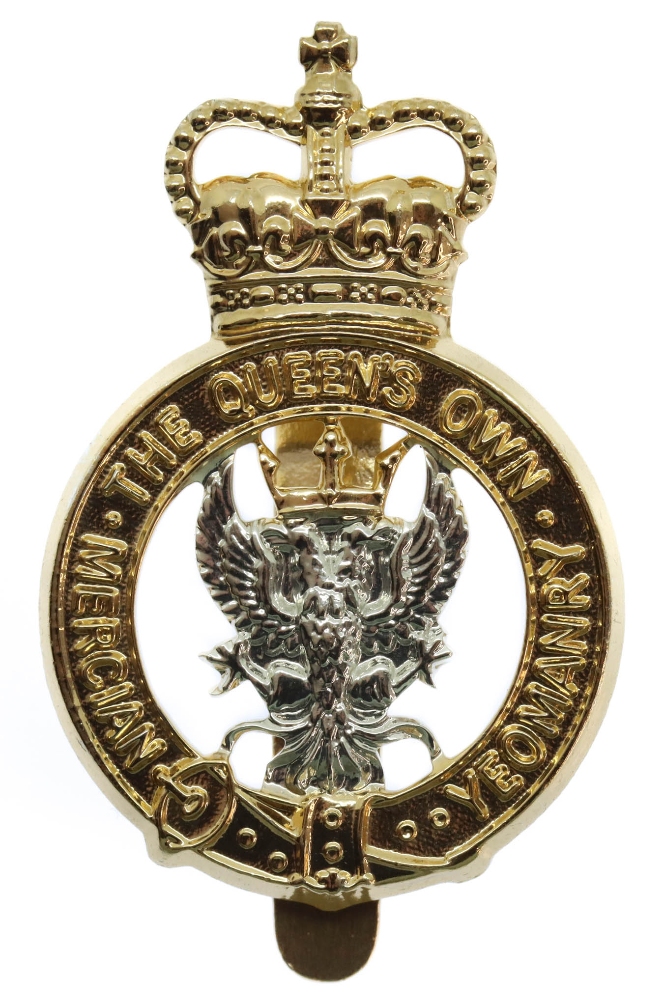 Queen's Own Mercian Yeomanry Anodised (Staybrite) Cap Badge
