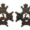 Pair of Notts & Derby Regiment (Sherwood Foresters) Officer's Service Dress Collar Badges - Queen's Crown