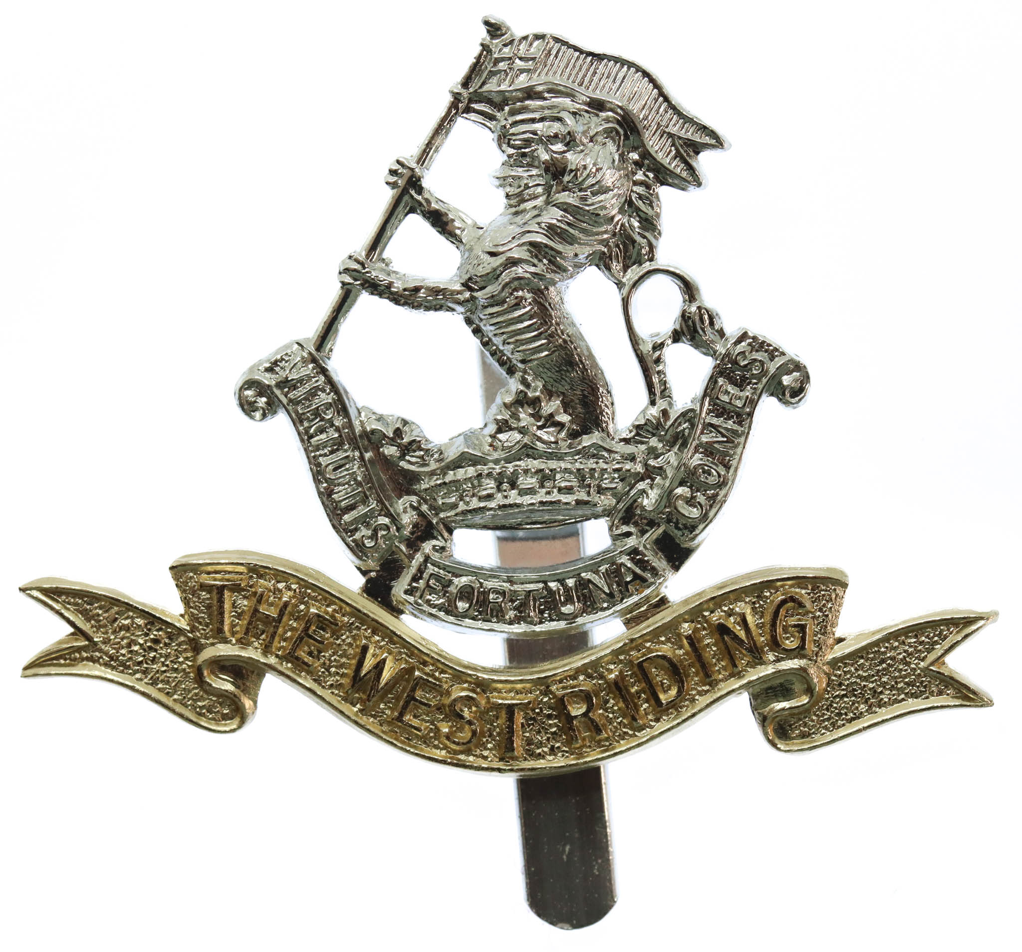 West Riding Regiment (Duke of Wellington's) Anodised (Staybrite) Cap Badge