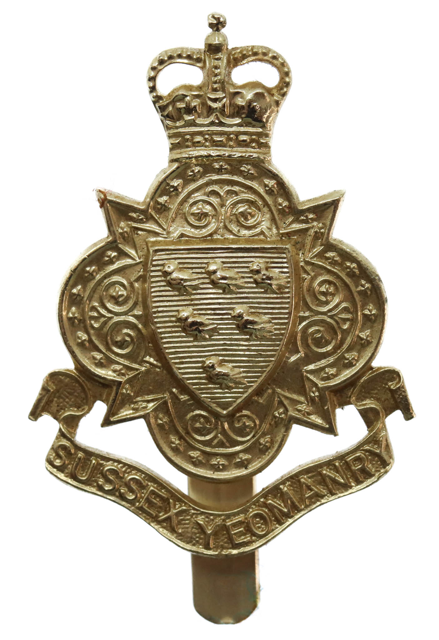 Sussex Yeomanry Anodised (Staybrite) Cap Badge