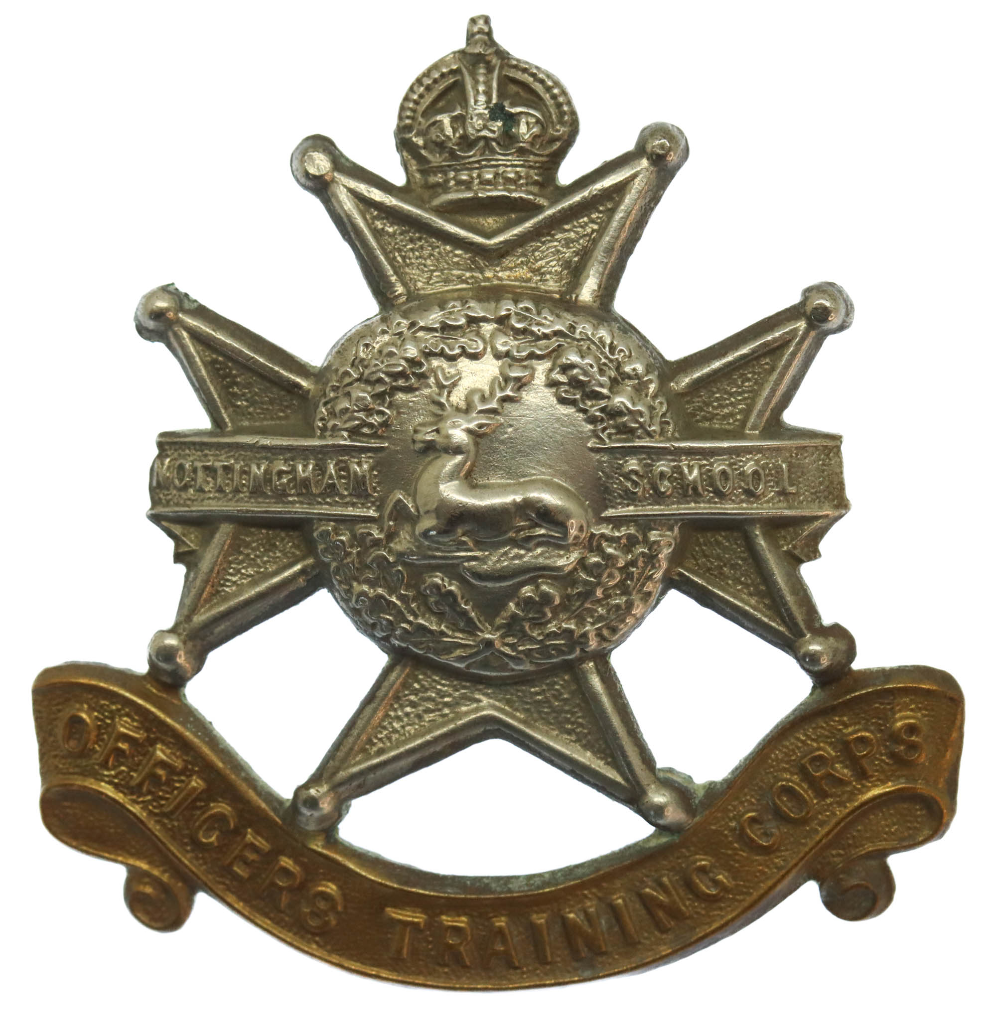 Nottingham School O.T.C. Cap Badge - King's Crown