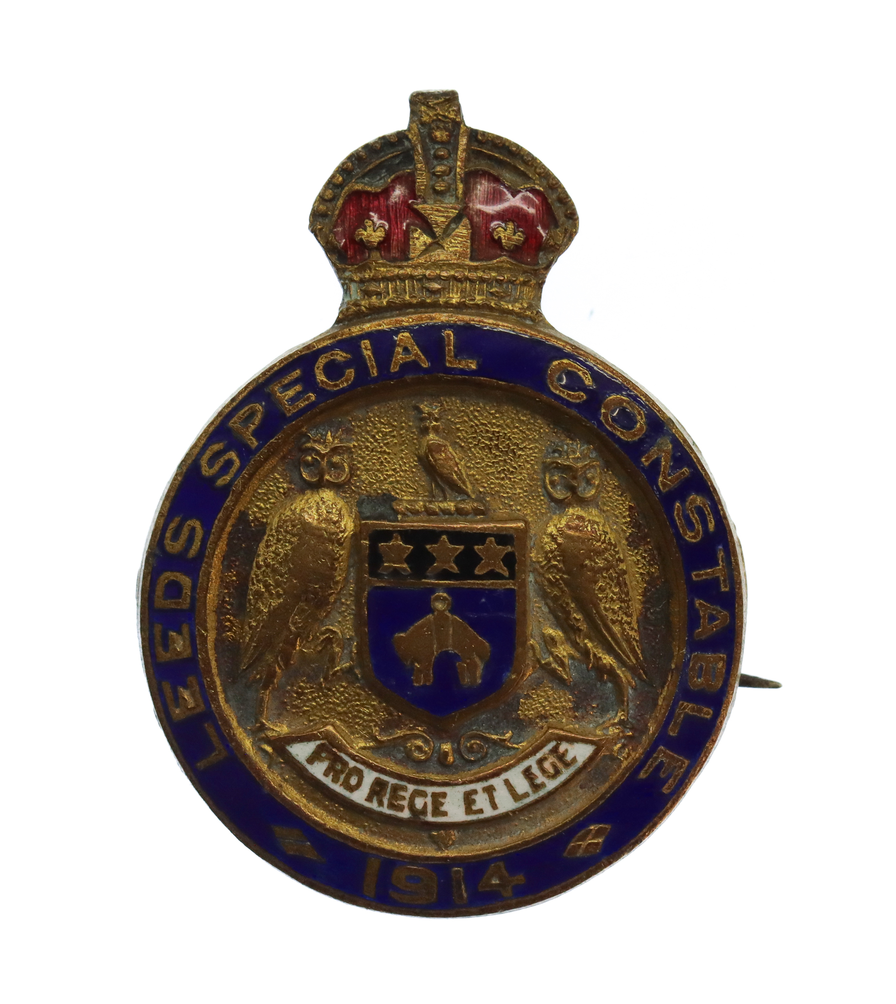 WW1 Leeds City Police Special Constable 1914 Enamelled Lapel Badge