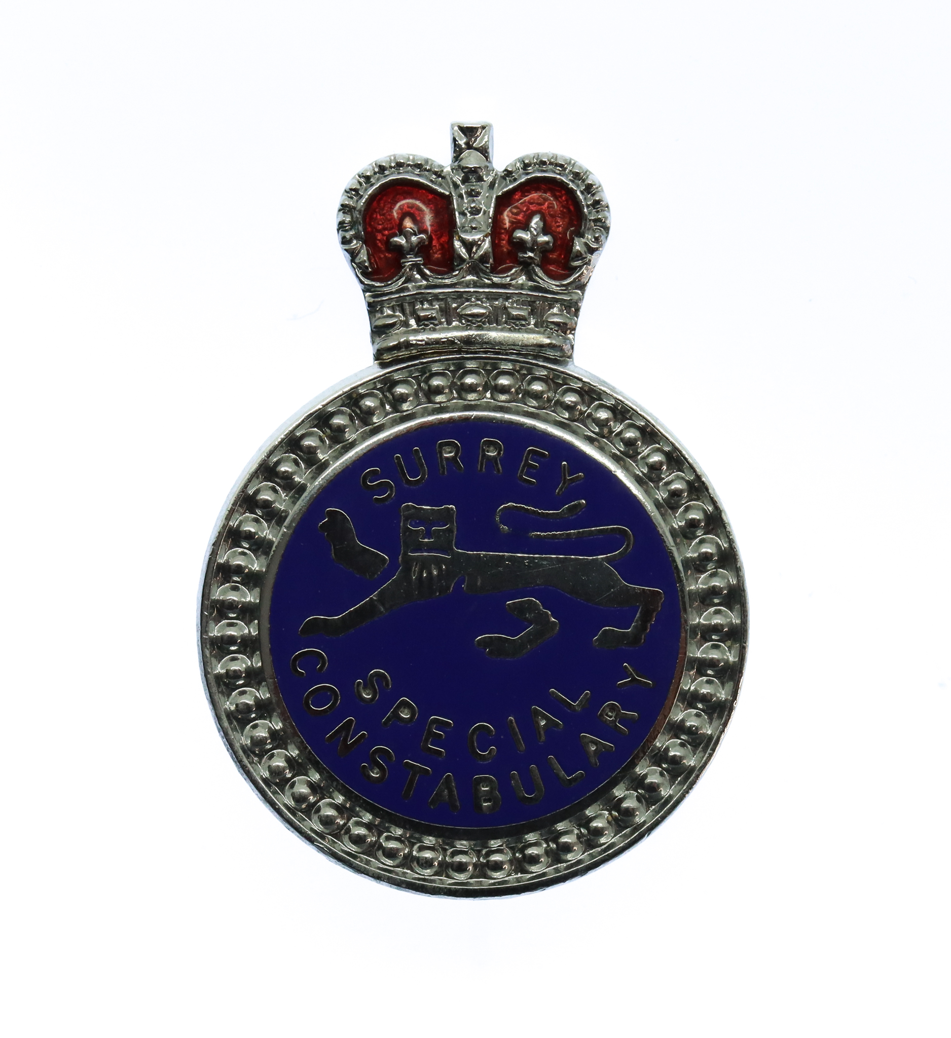 Surrey Special Constabulary Enamelled Lapel Badge - Queen's Crown