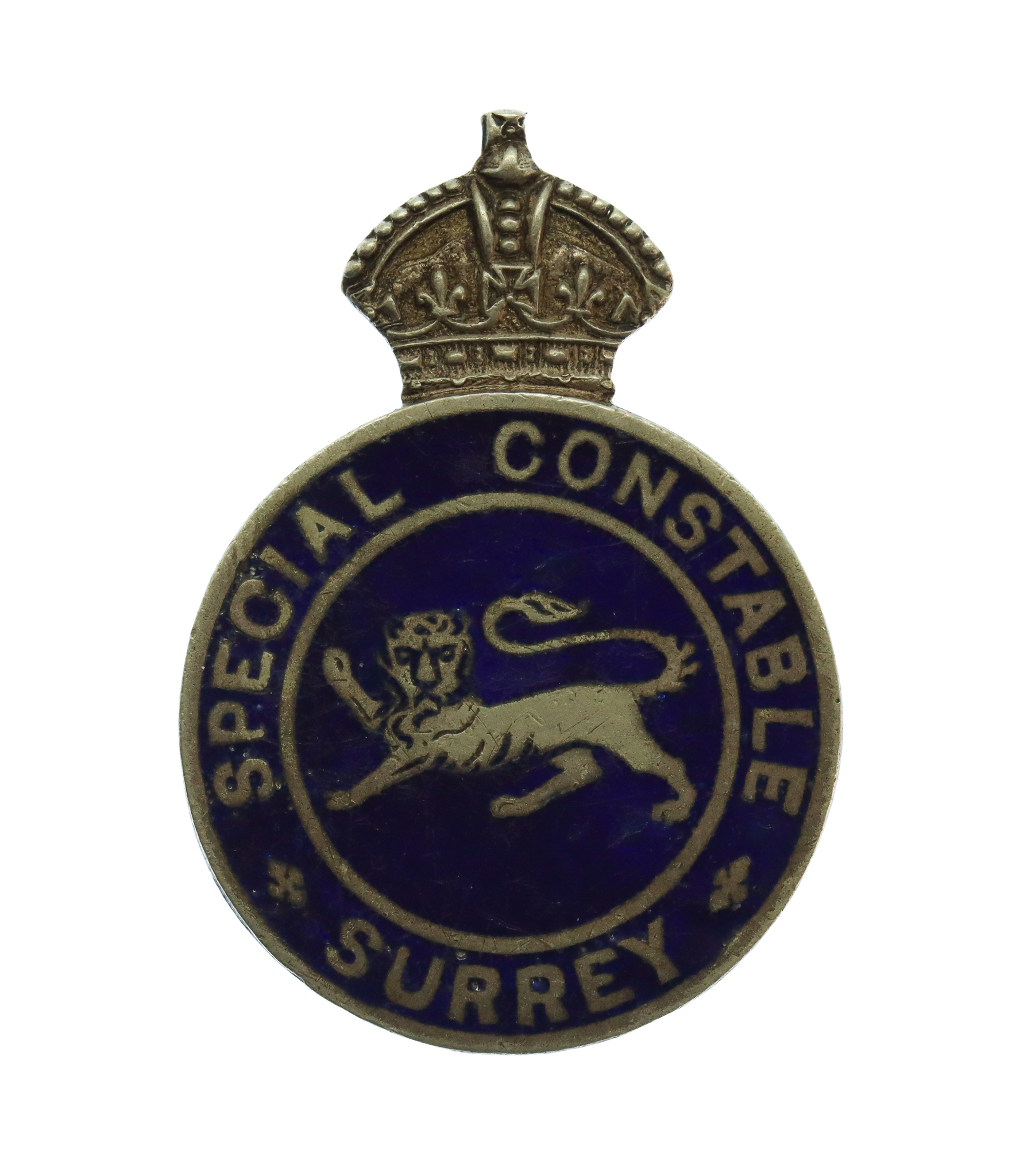 Surrey Special Constable Enamelled Lapel Badge - King's Crown