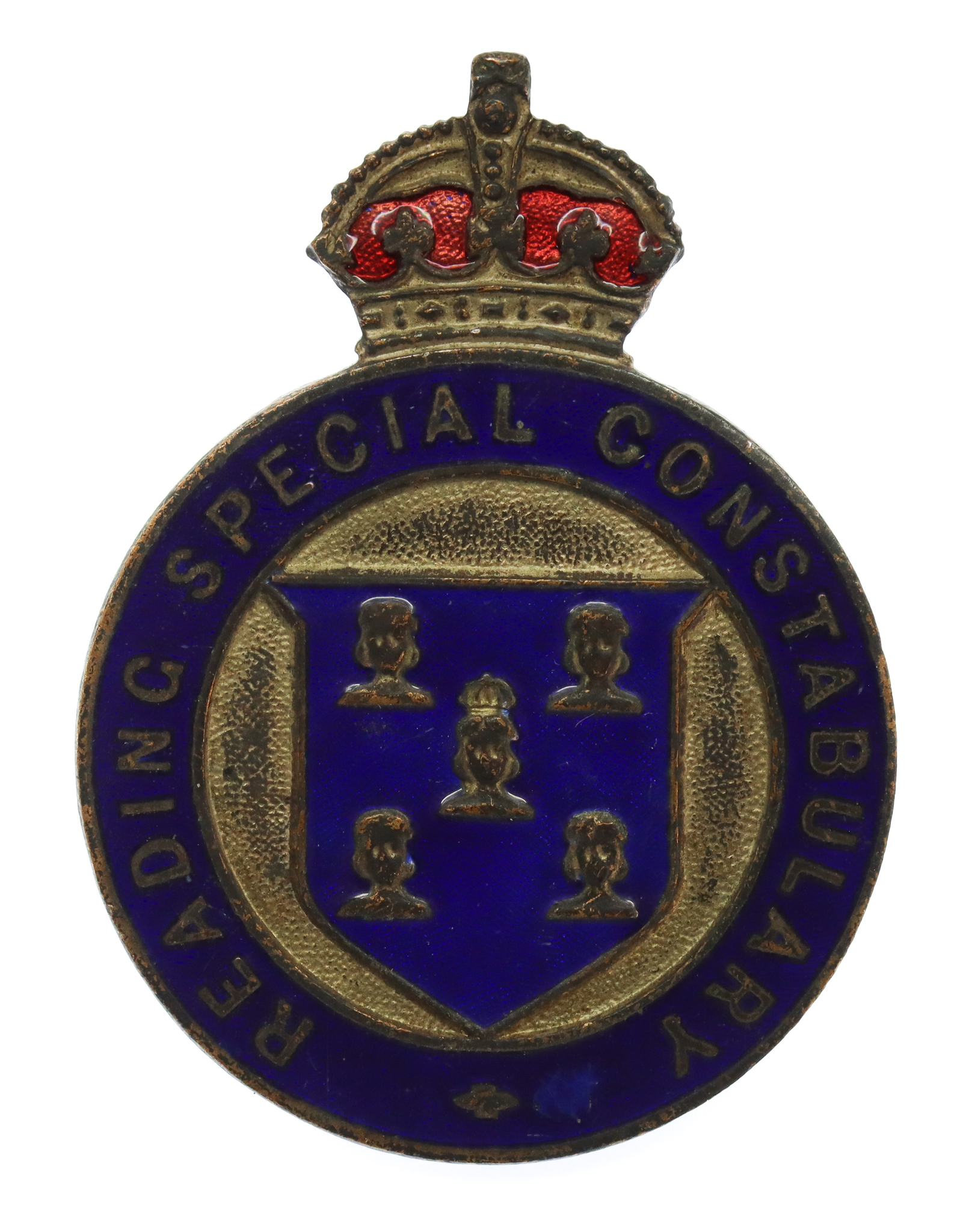 Reading Special Constabulary Enamelled Cap/Lapel Badge - King's Crown