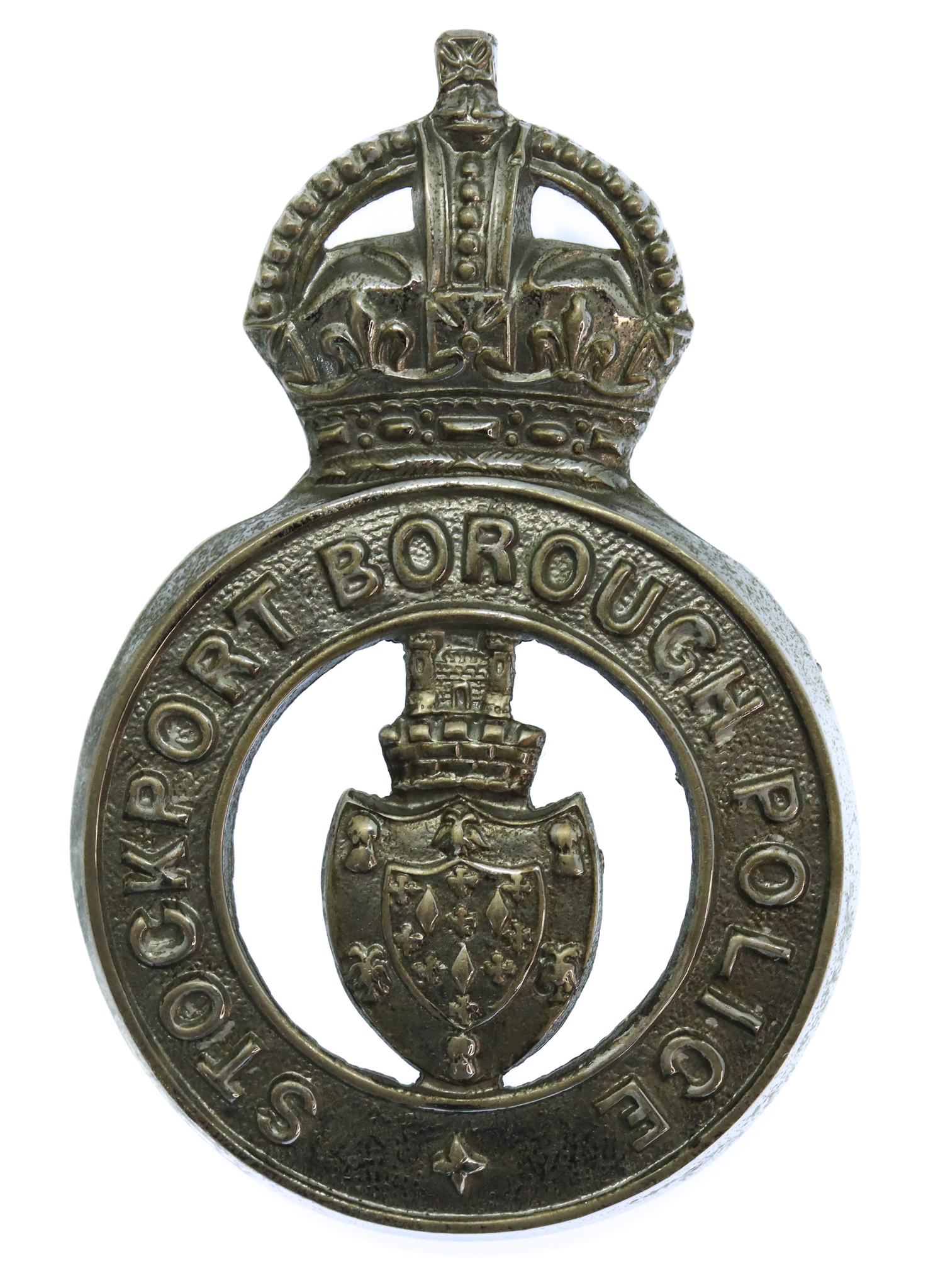 Stockport Borough Police Cap Badge - King's Crown