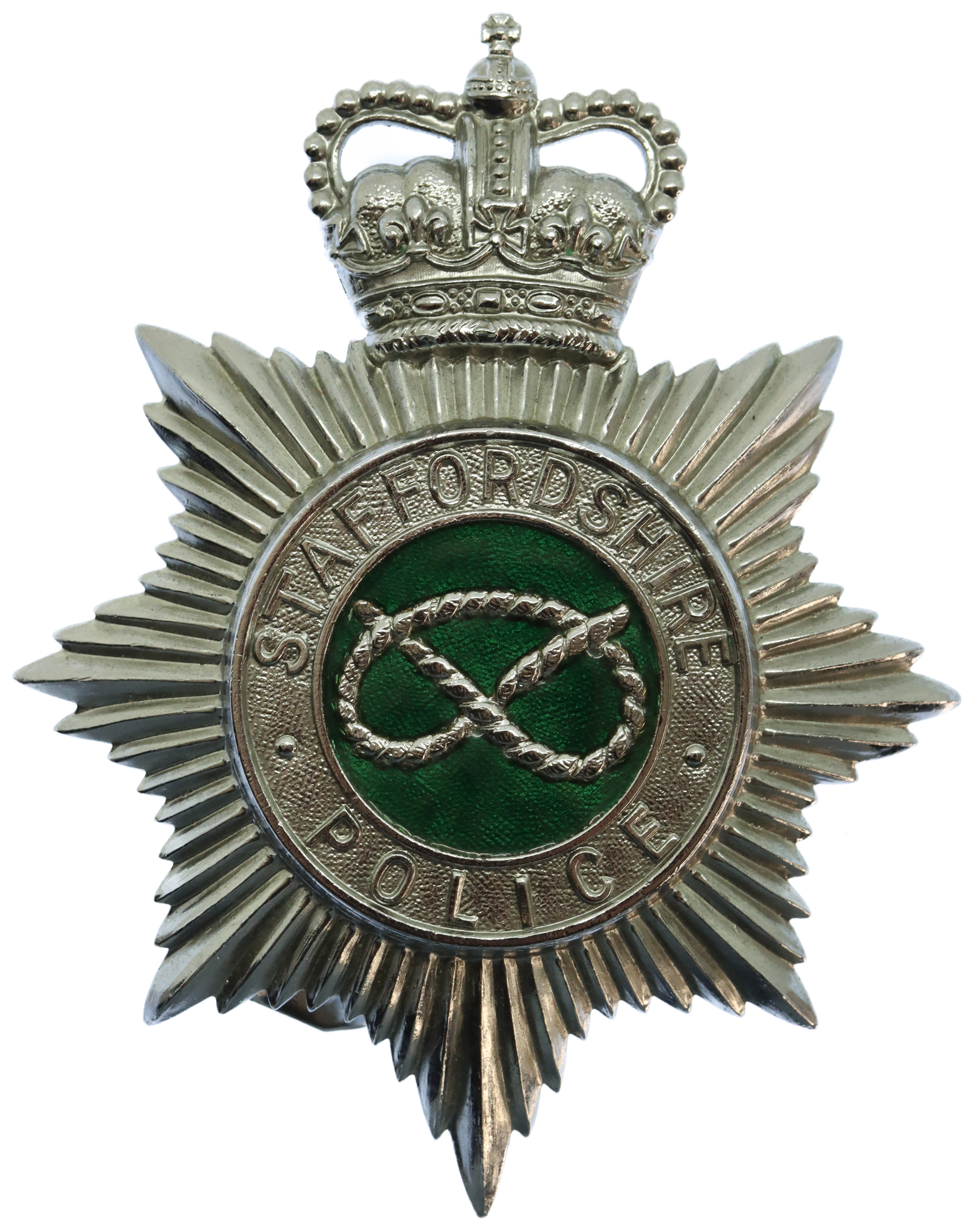 Staffordshire Police Enamelled Helmet Plate - Queen's Crown