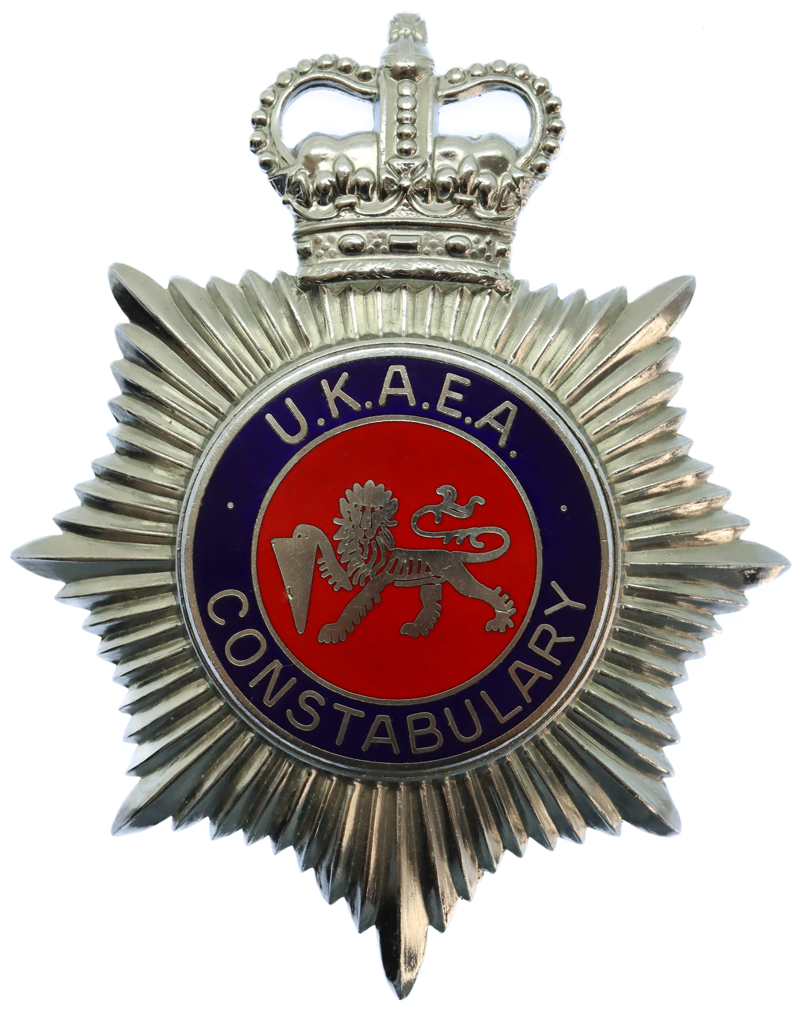 United Kingdom Atomic Energy Authority (U.K.A.E.A.) Constabulary Enamelled Helmet Plate - Queen's Crown