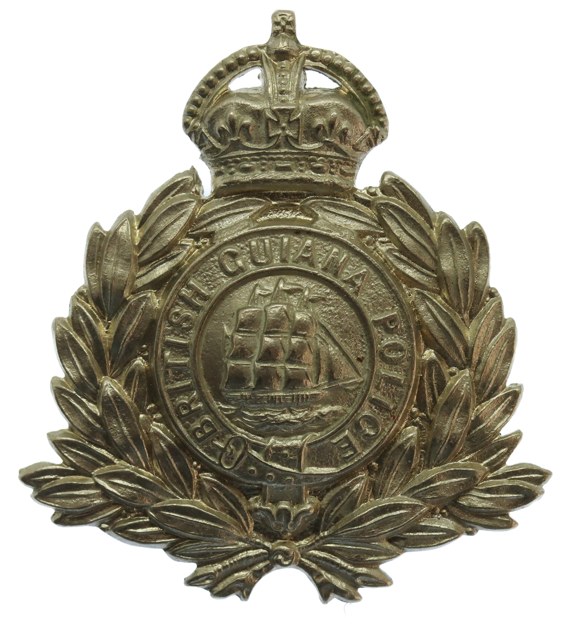 British Guiana Police Cap Badge - King's Crown
