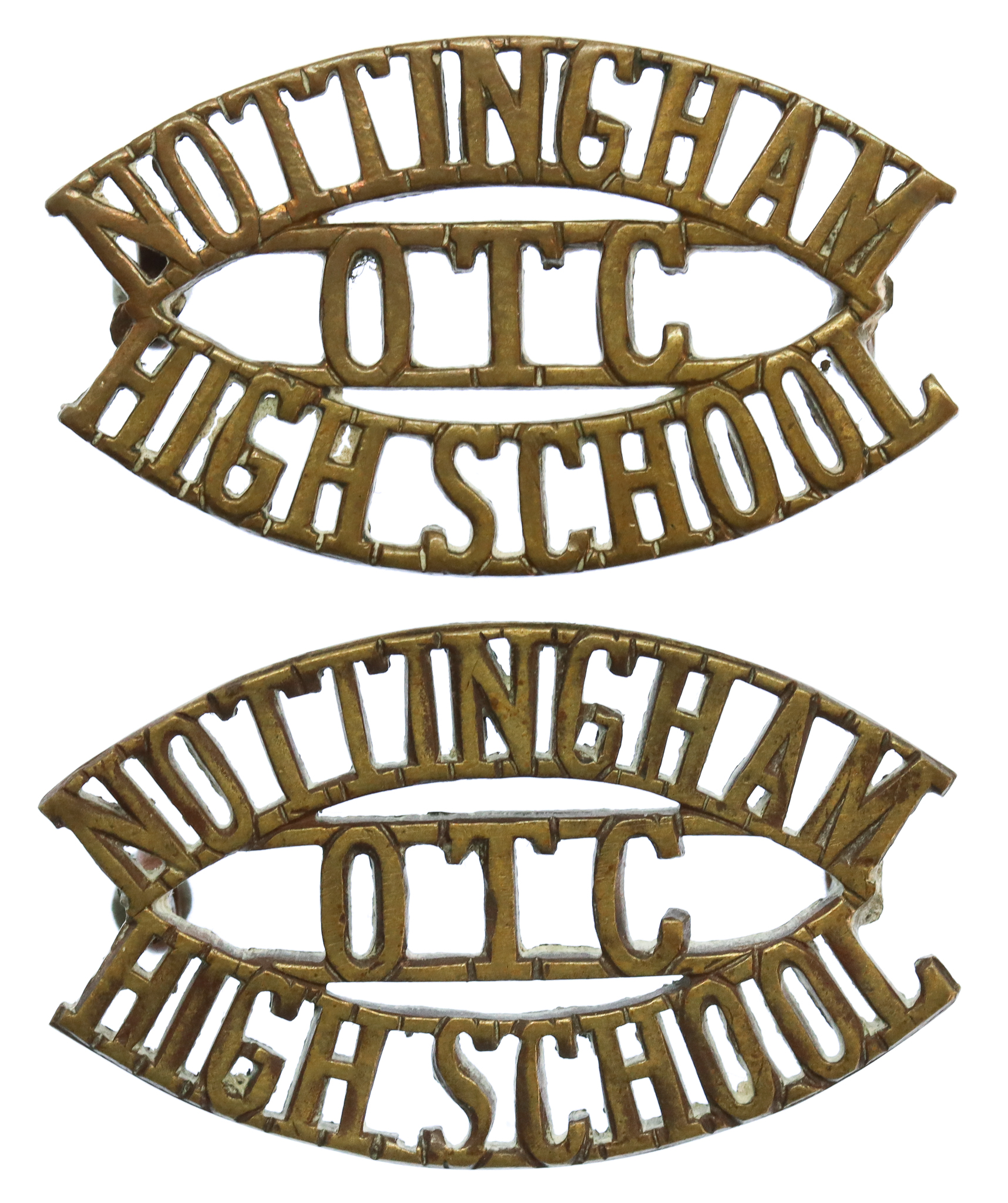 Pair of Nottingham High School O.T.C. (NOTTINGHAM/OTC/HIGH SCHOOL) Shoulder Titles
