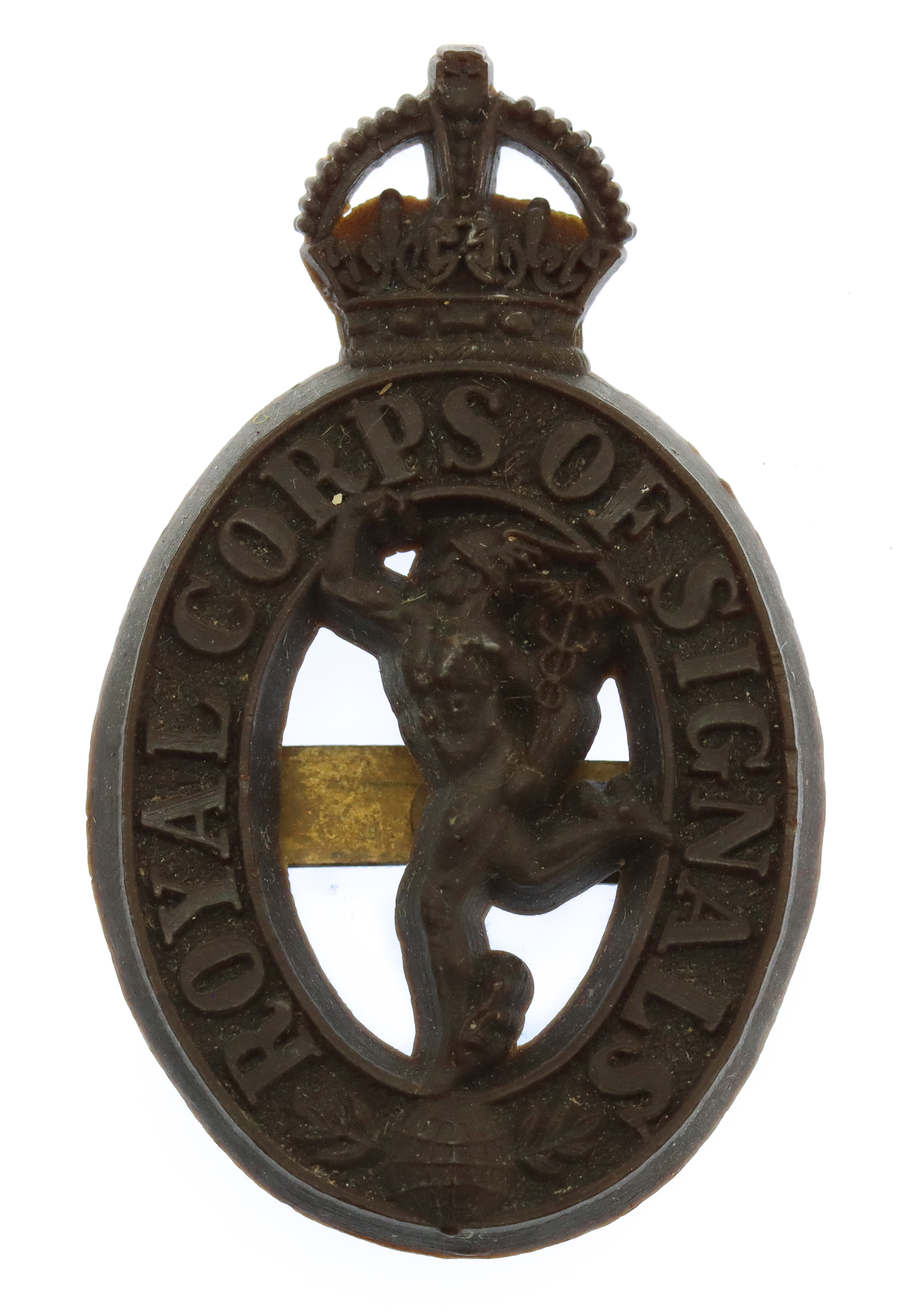 Royal Corps of Signals WW2 Plastic Economy Cap Badge