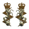 Pair of Royal Electrical & Mechanical Engineers (R.E.M.E.) Bi-Metal Collar Badges - Queen's Crown