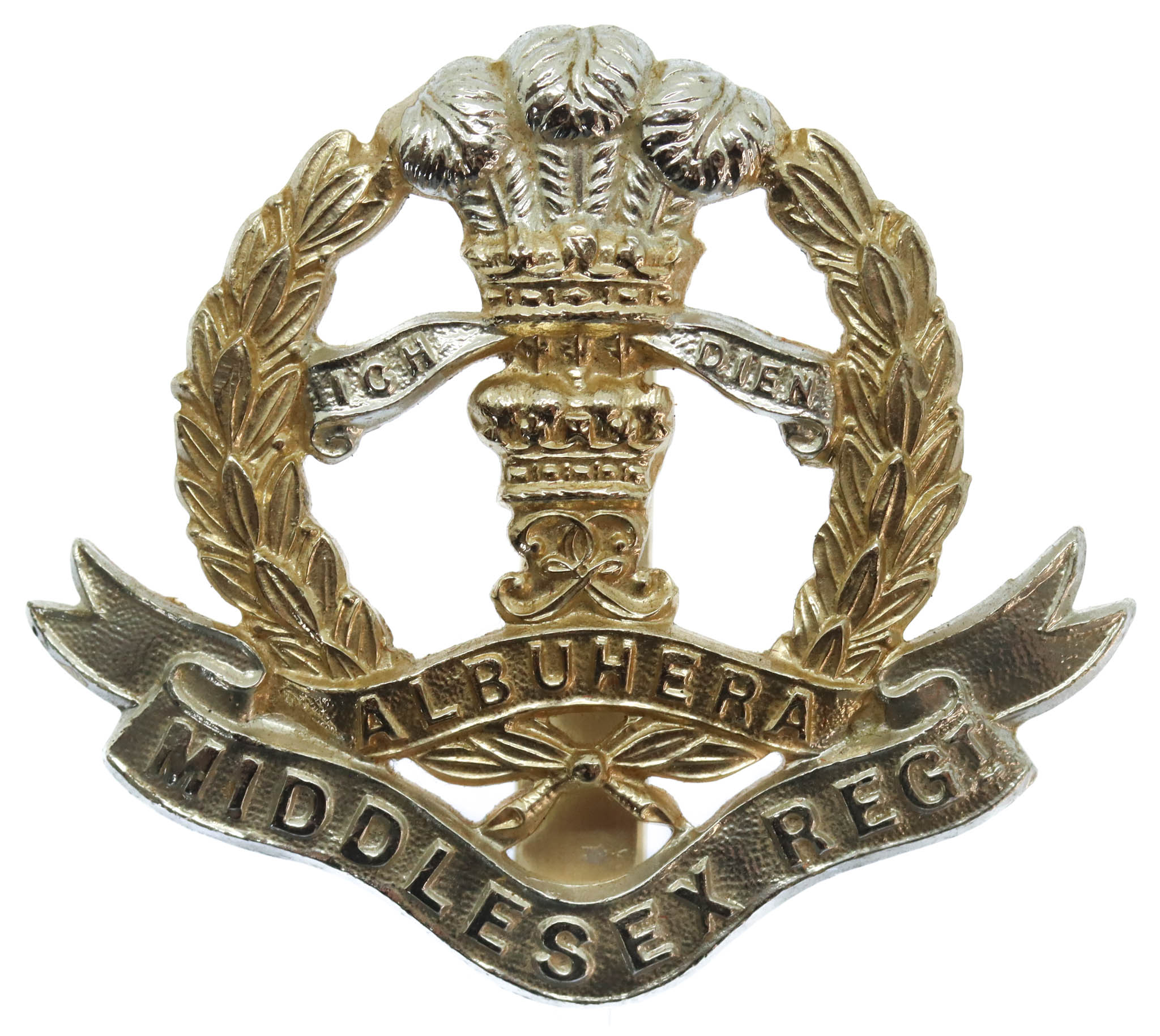 Middlesex Regiment Anodised (Staybrite) Cap Badge